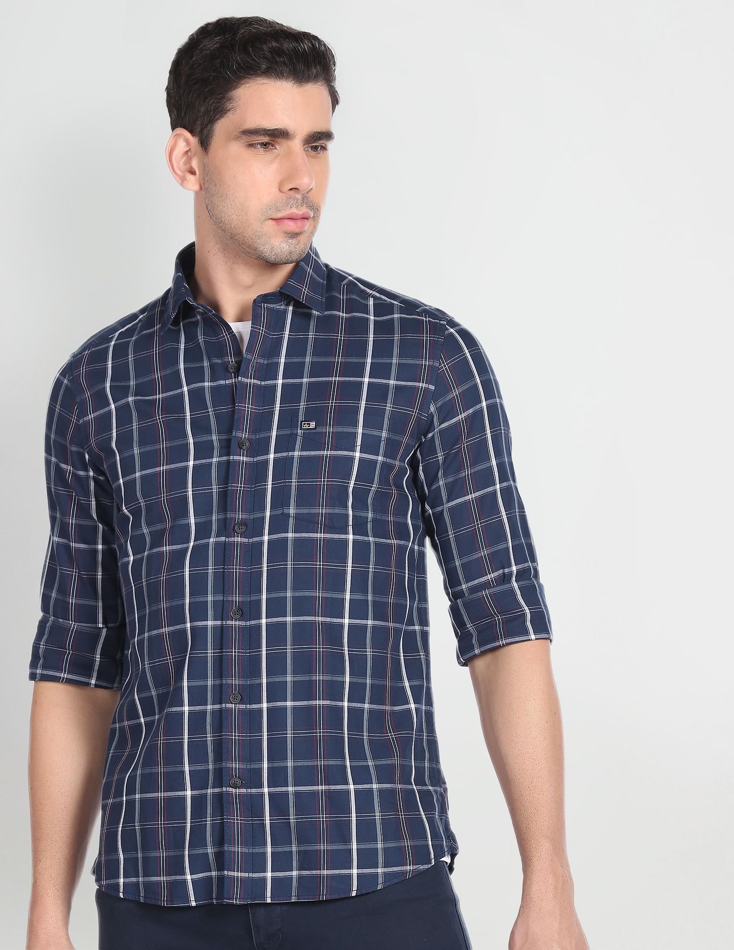 Arrow Sports Tartan Check Twill Shirt