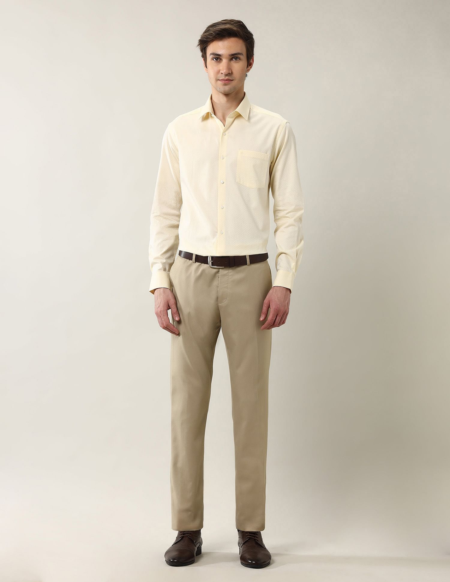 Arrow Textured Manhattan Slim Fit Ceremonial Shirt