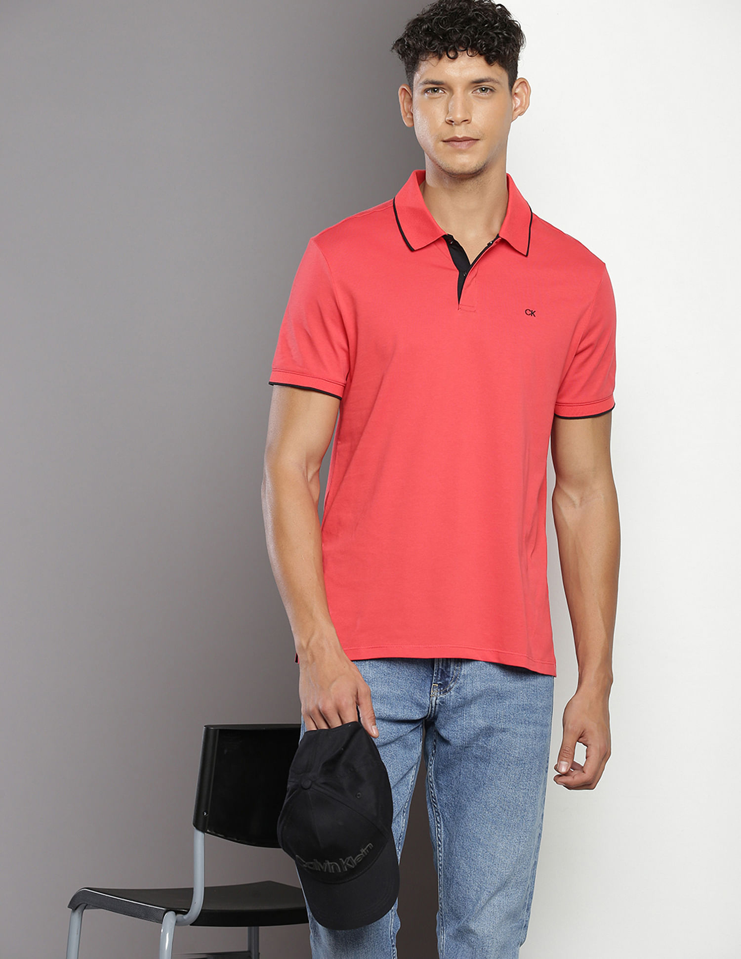 Calvin Klein Sustainable Snap Button Polo Shirt
