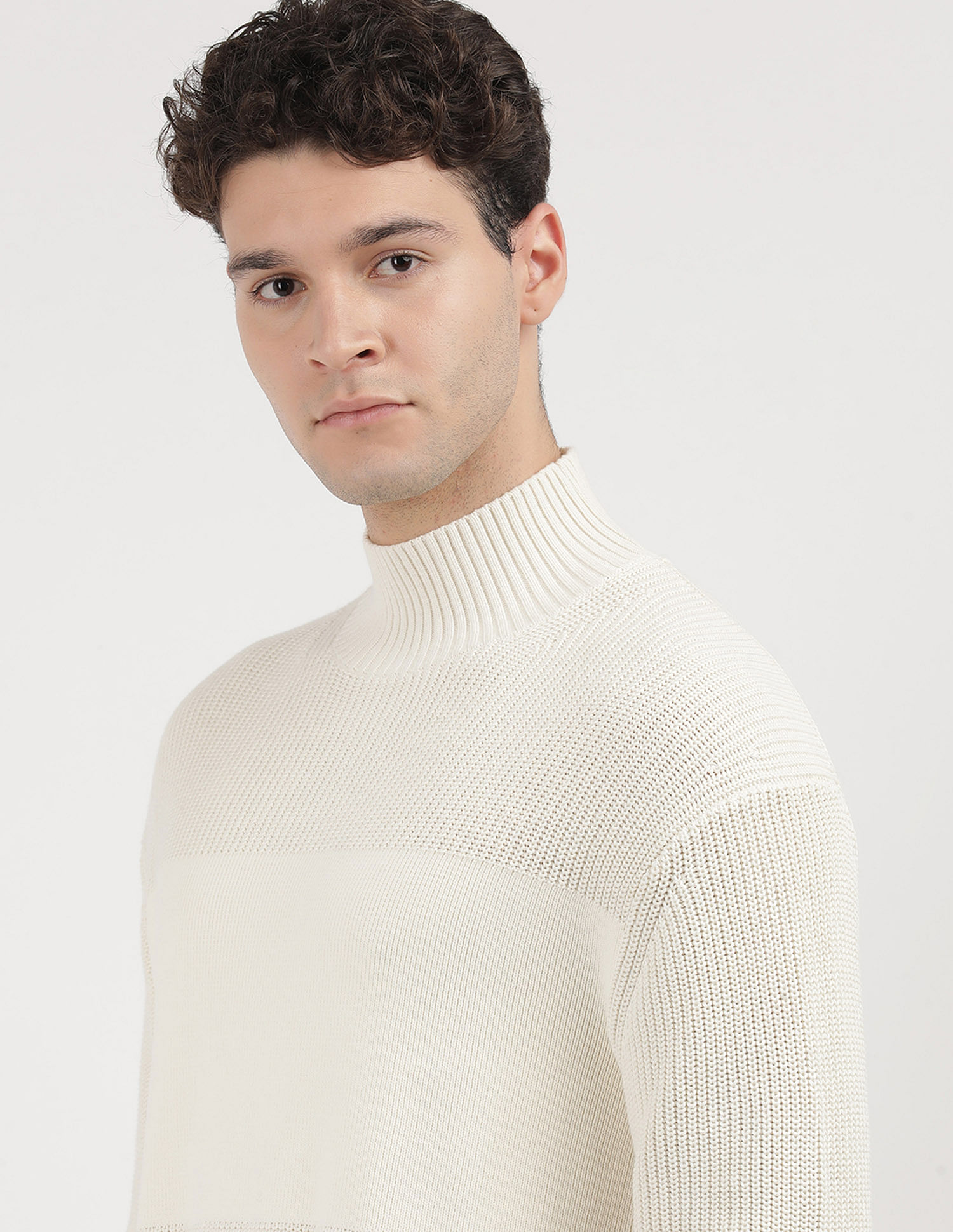Calvin Klein Jeans Mixed Stitch High Neck Sweater