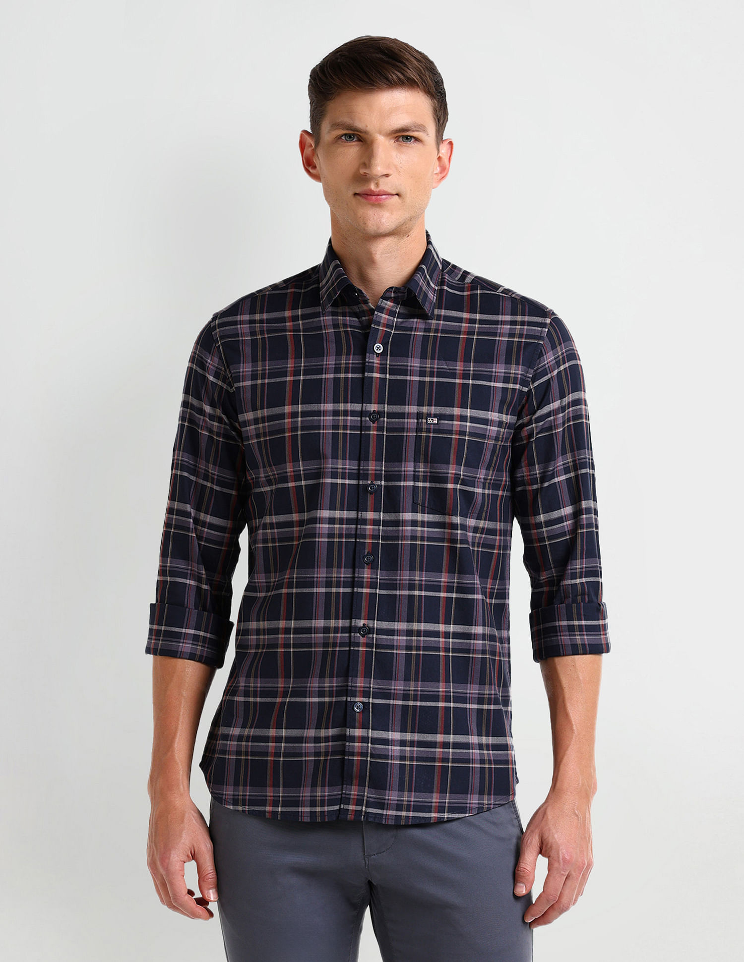 Arrow Sport Tartan Checked Cotton Shirt