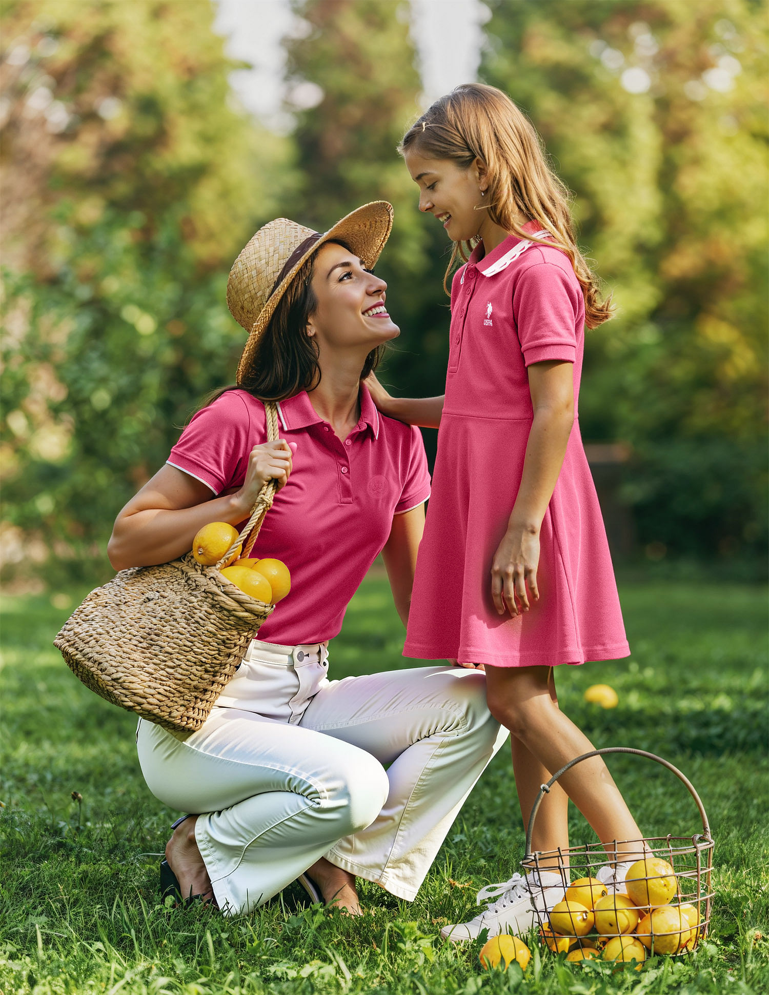 U.S. Polo Assn. Kids Girls Solid Fit And Flare Polo Dress