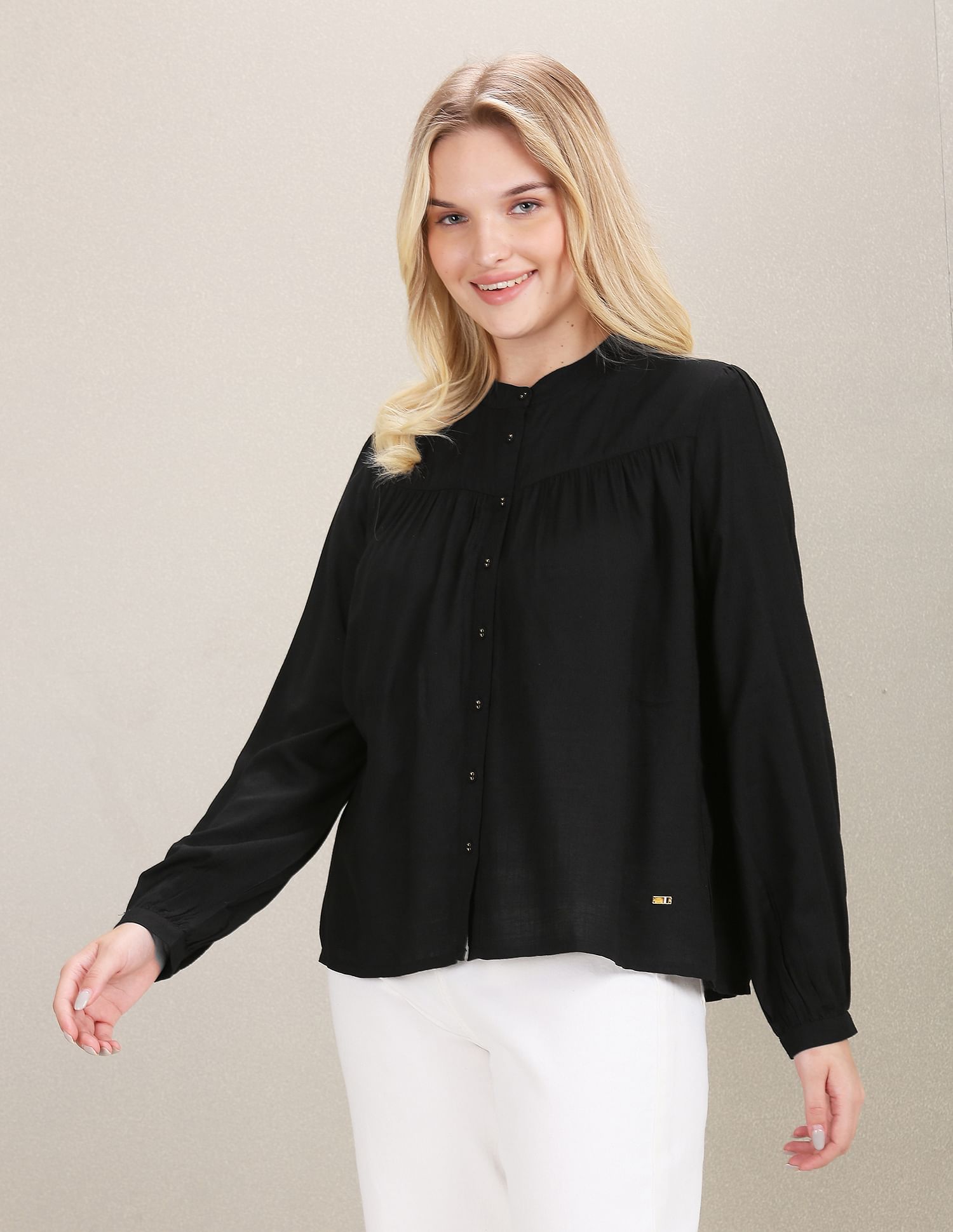 U.S. Polo Assn. Women Solid Viscose Shirt