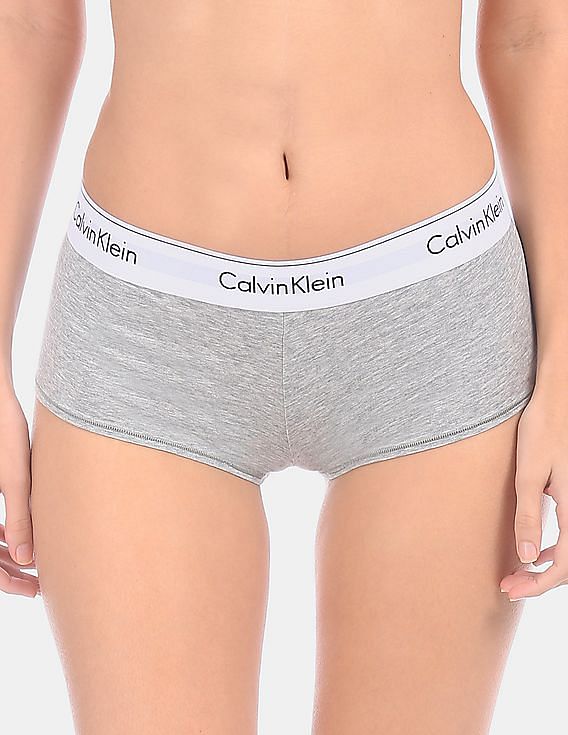 Buy Calvin Klein Underwear Women Grey Mid Rise Solid Cotton Modal Stretch  Boyshorts 
