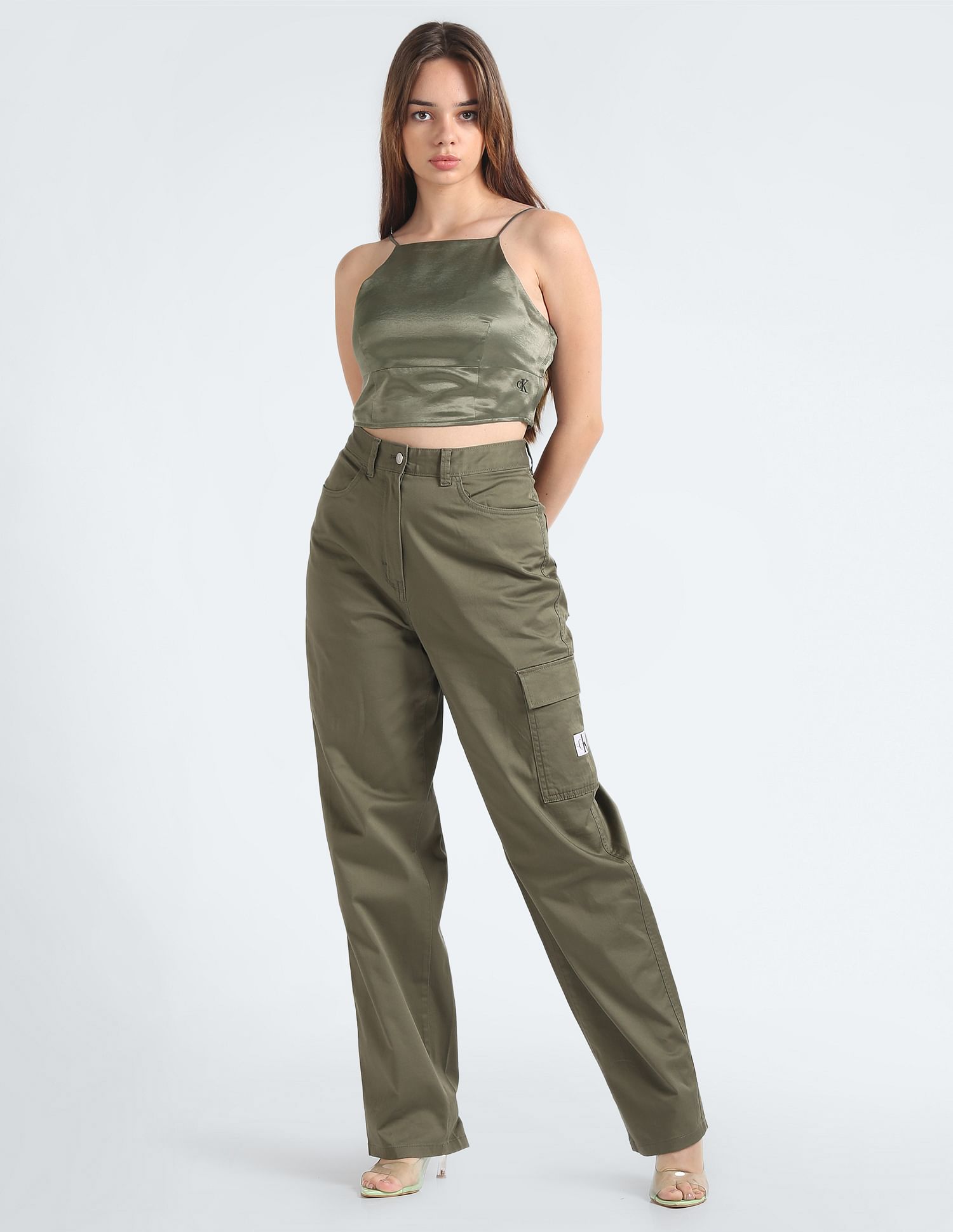 Calvin Klein Halter Neck Satin Top