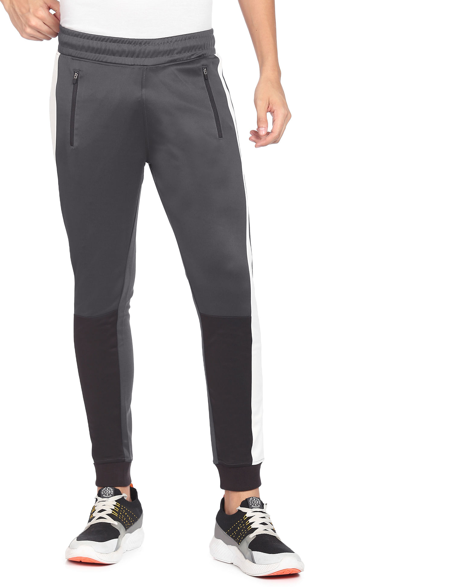 Buy Flying Machine Panelled Polyester Joggers 
