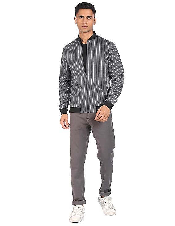 U.S. Polo Assn. Stand Collar Striped Jacket