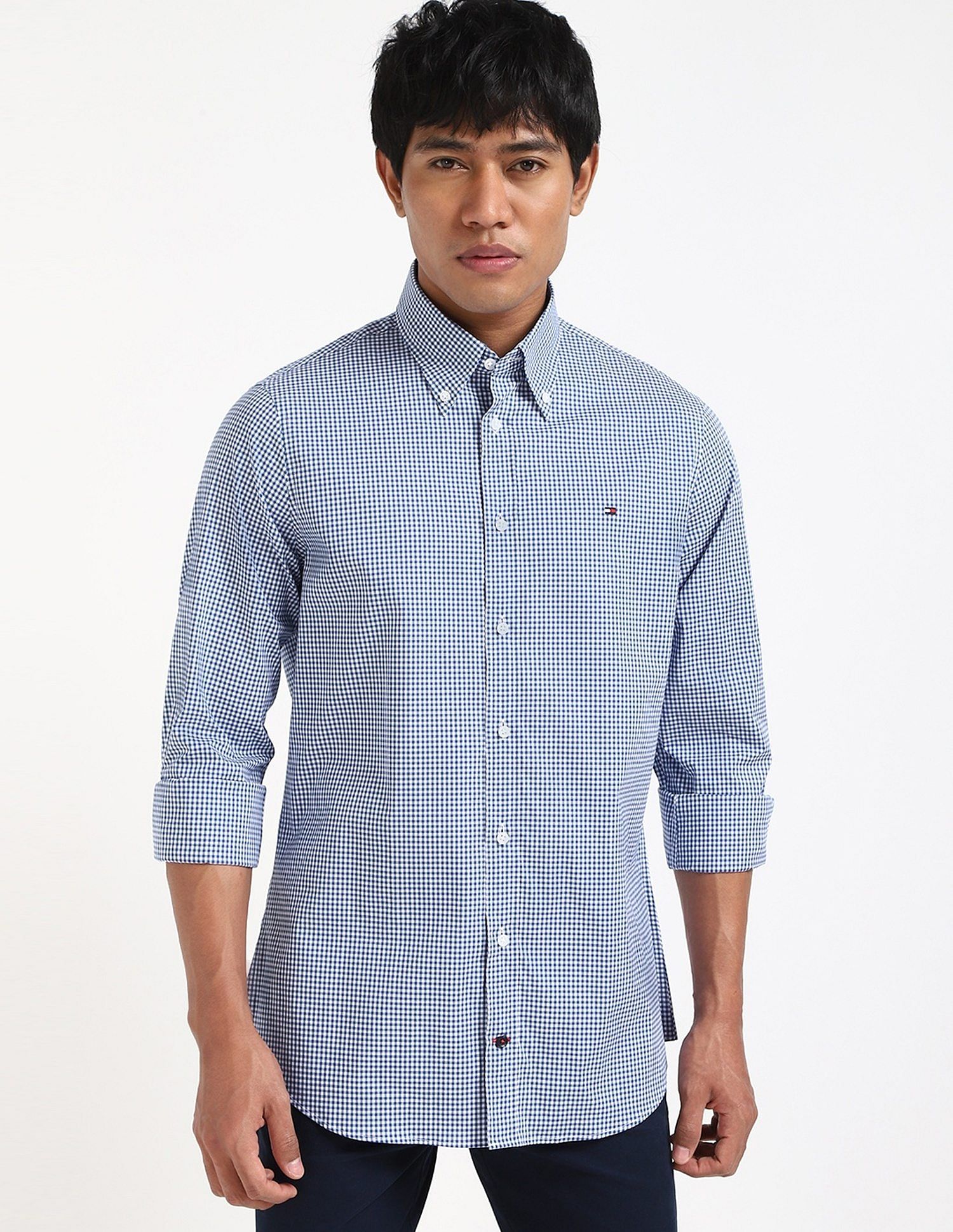 Tommy Hilfiger Checks Regular-Fit Poplin Woven Shirt