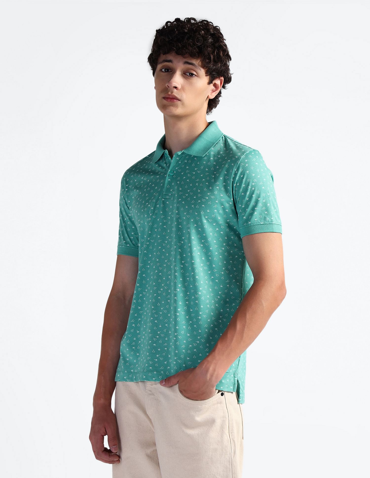 Flying Machine All Over Print Polo Shirt