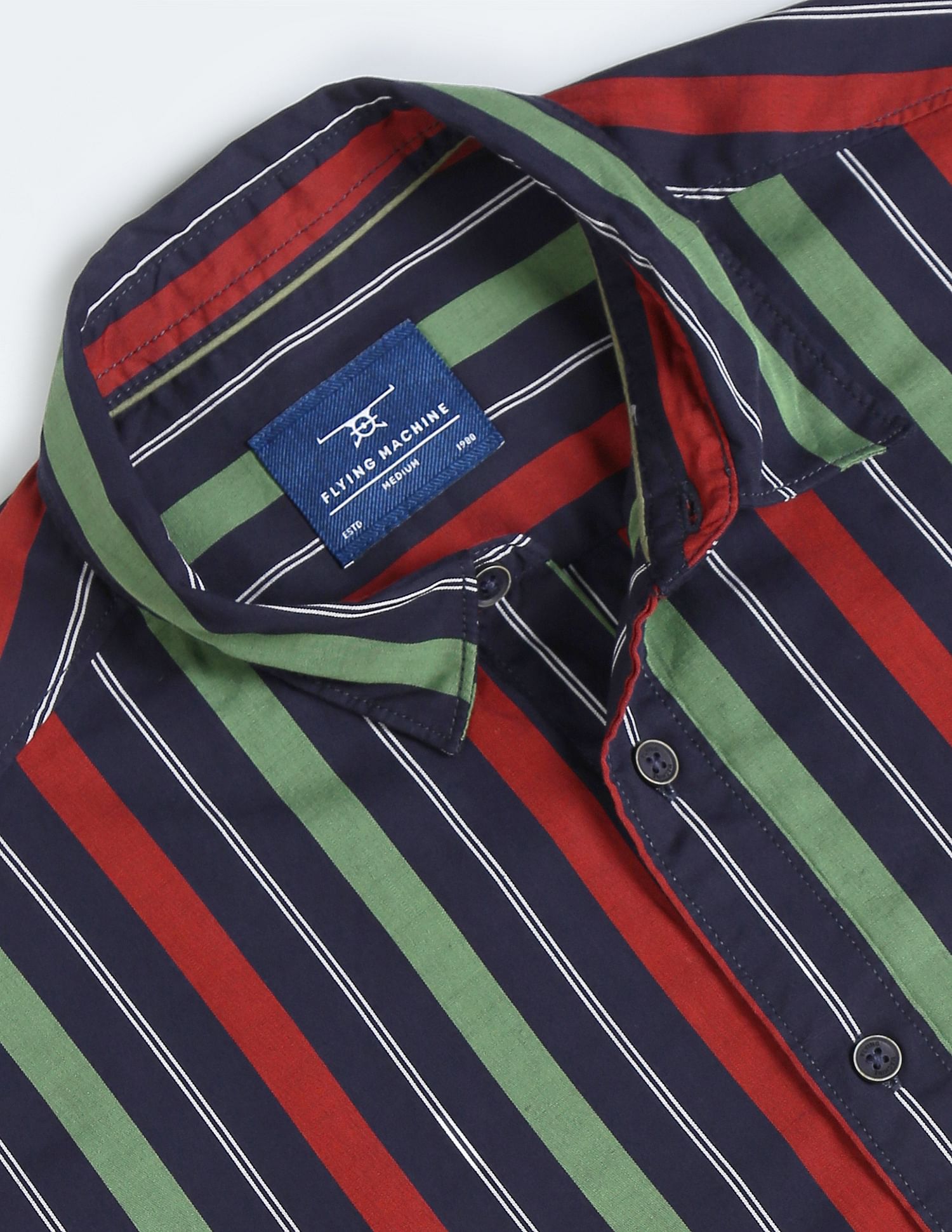 Flying Machine Vertical Stripe Slim Shirt