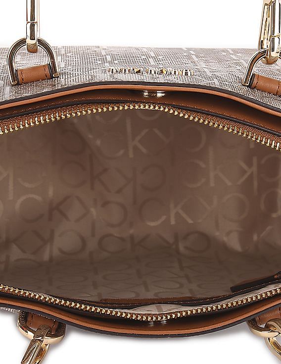 Calvin klein hudson monogram on sale satchel