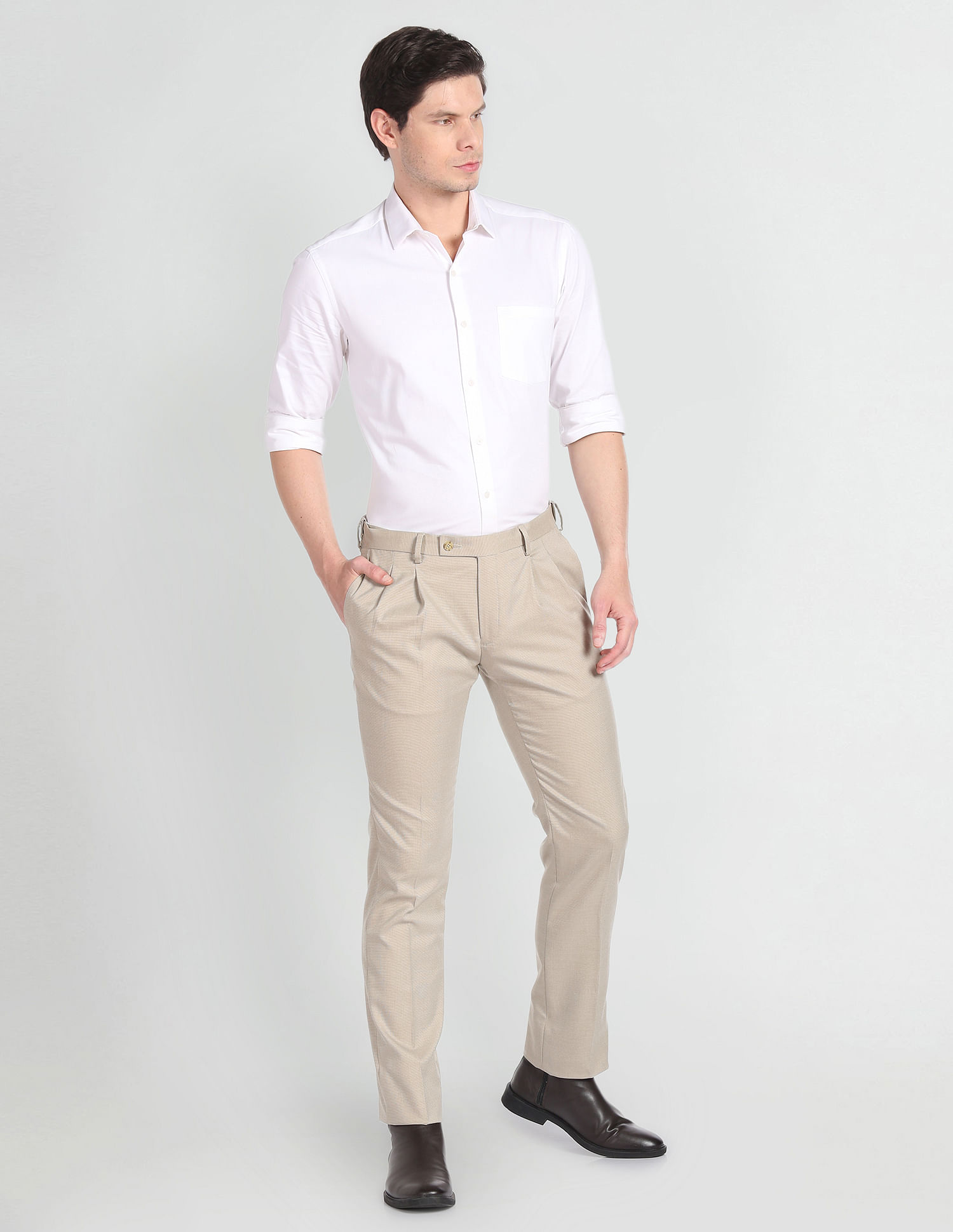 Arrow Hudson Regular Fit Dobby Trousers