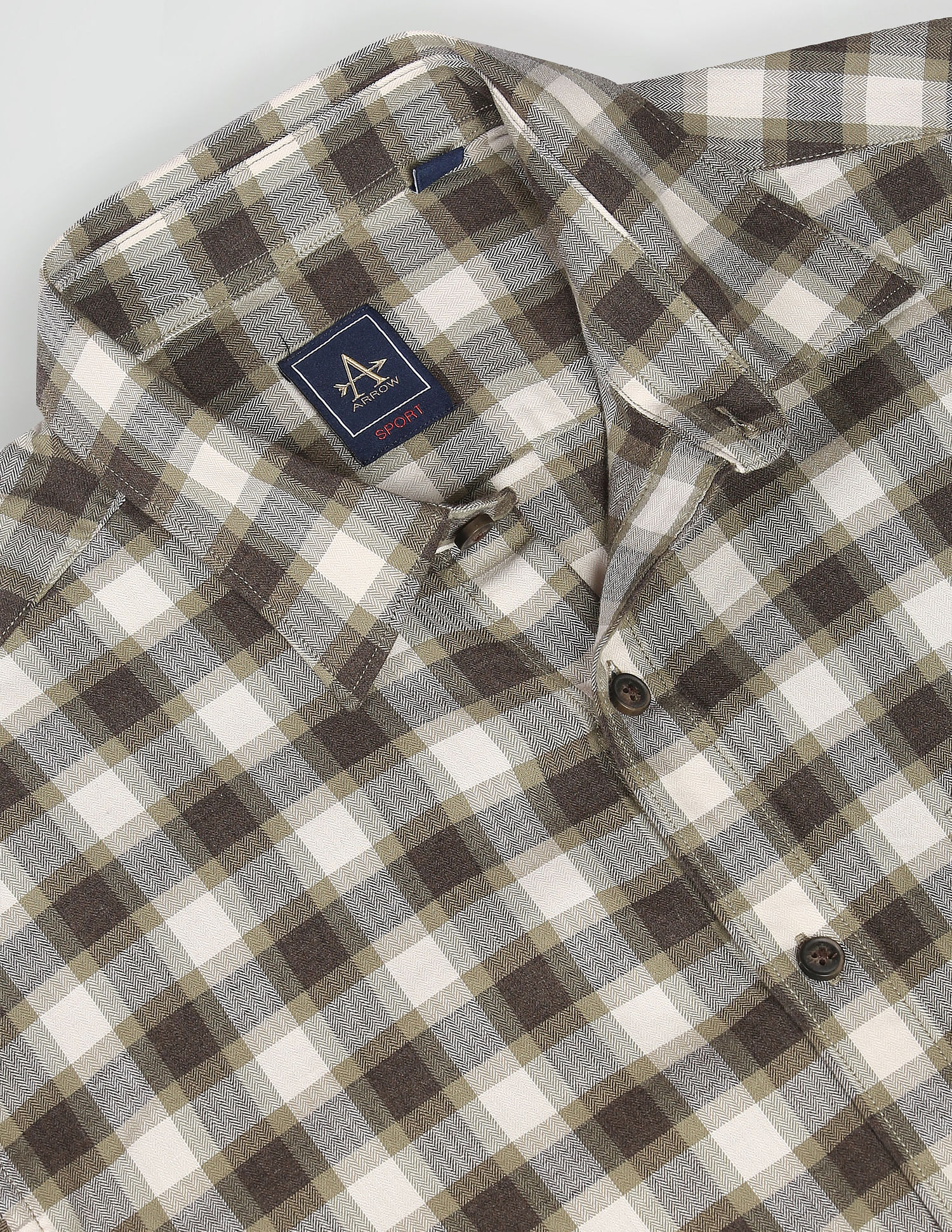 Arrow Sports Tartan Check Slim Shirt