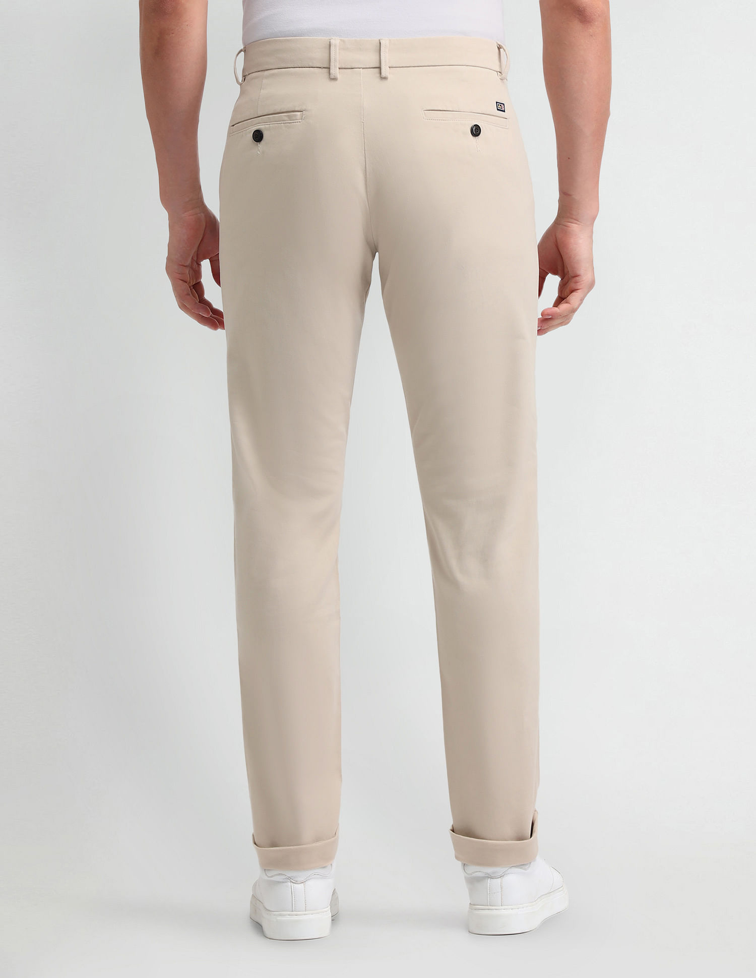 Arrow Sport Slim Fit Flat Front Trousers
