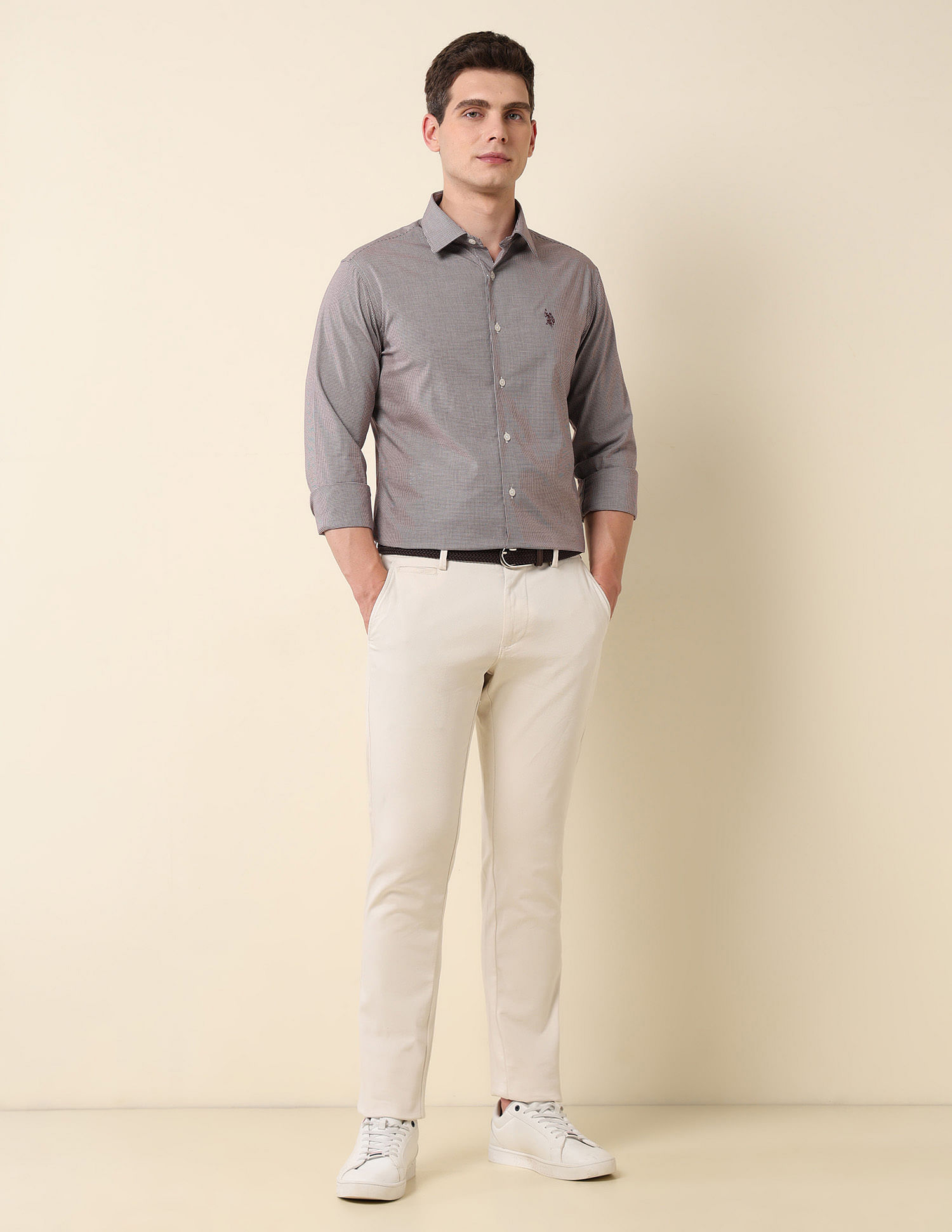 U.S. Polo Assn. Micro Checked Tailored Fit Shirt