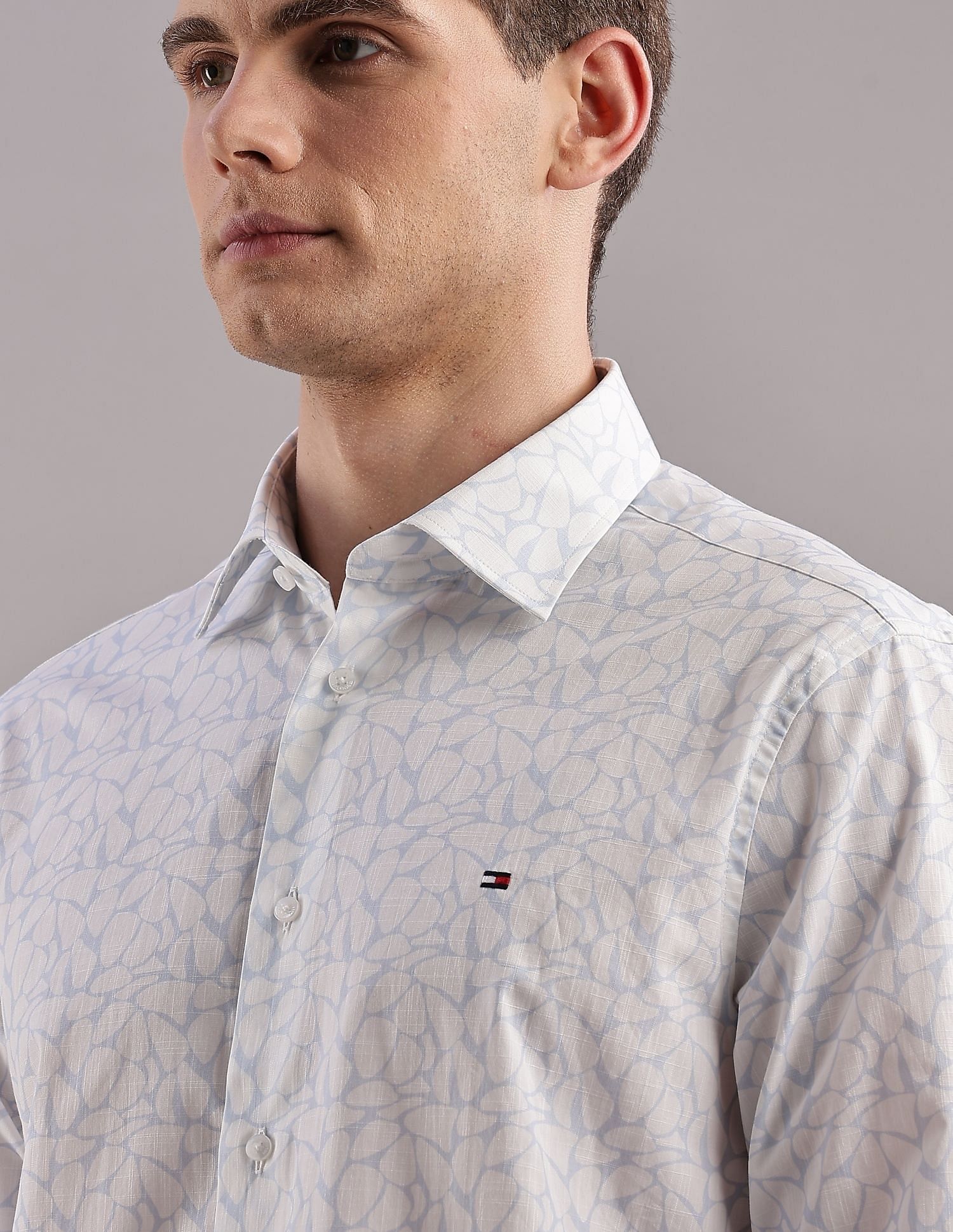 Tommy Hilfiger Printed Regular-Fit Cotton Shirt