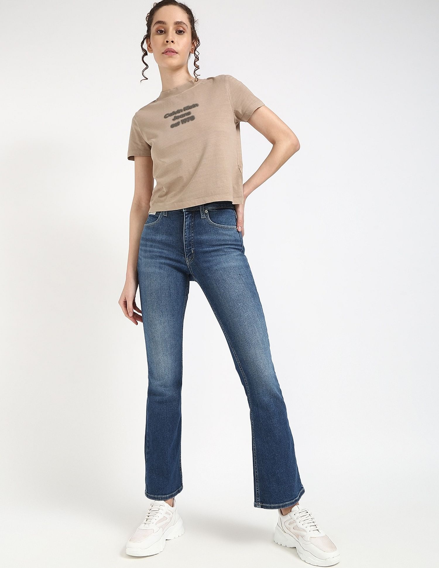 Calvin Klein Jeans Womens Whiskered Skinny Fit Jeans