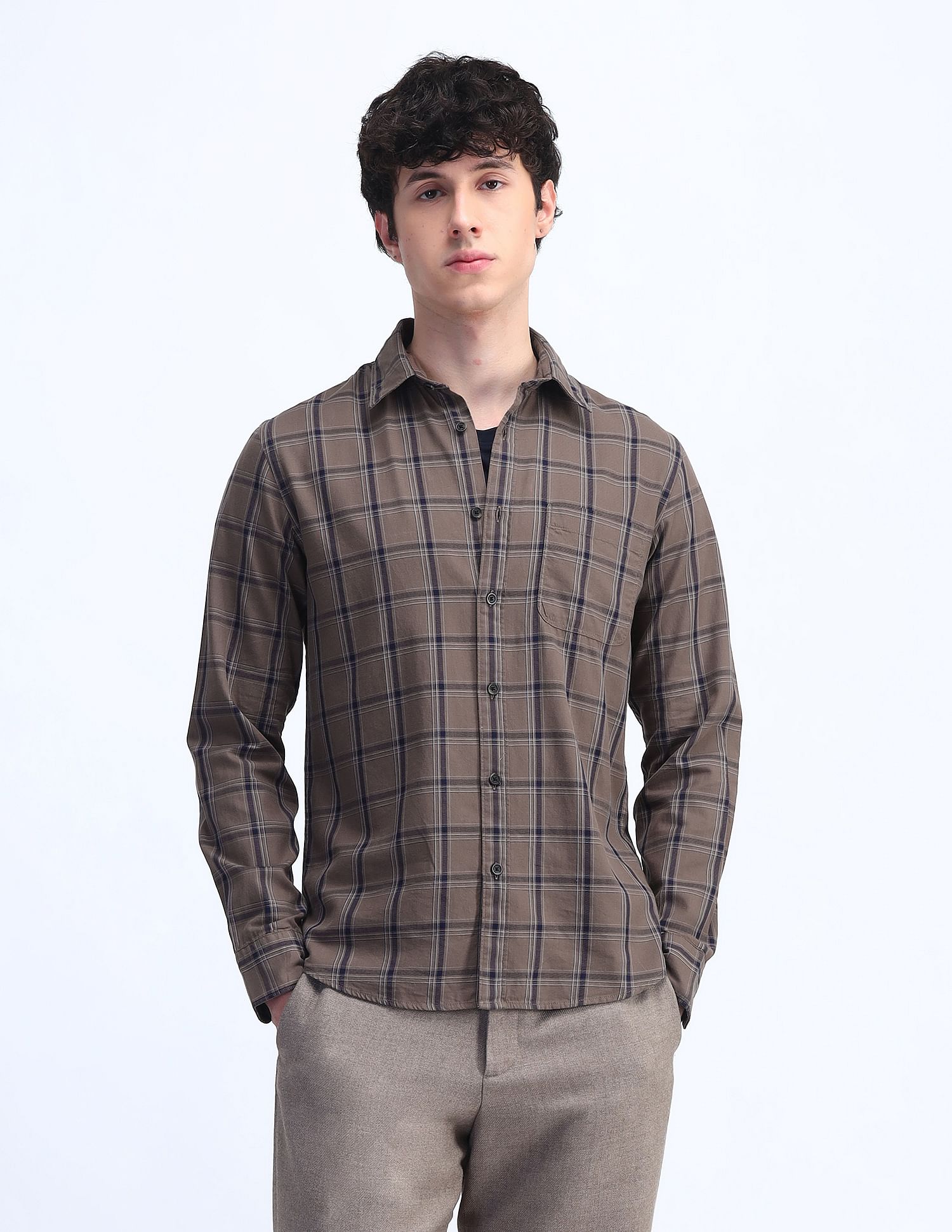 Flying Machine Slim Fit Checked Shirt