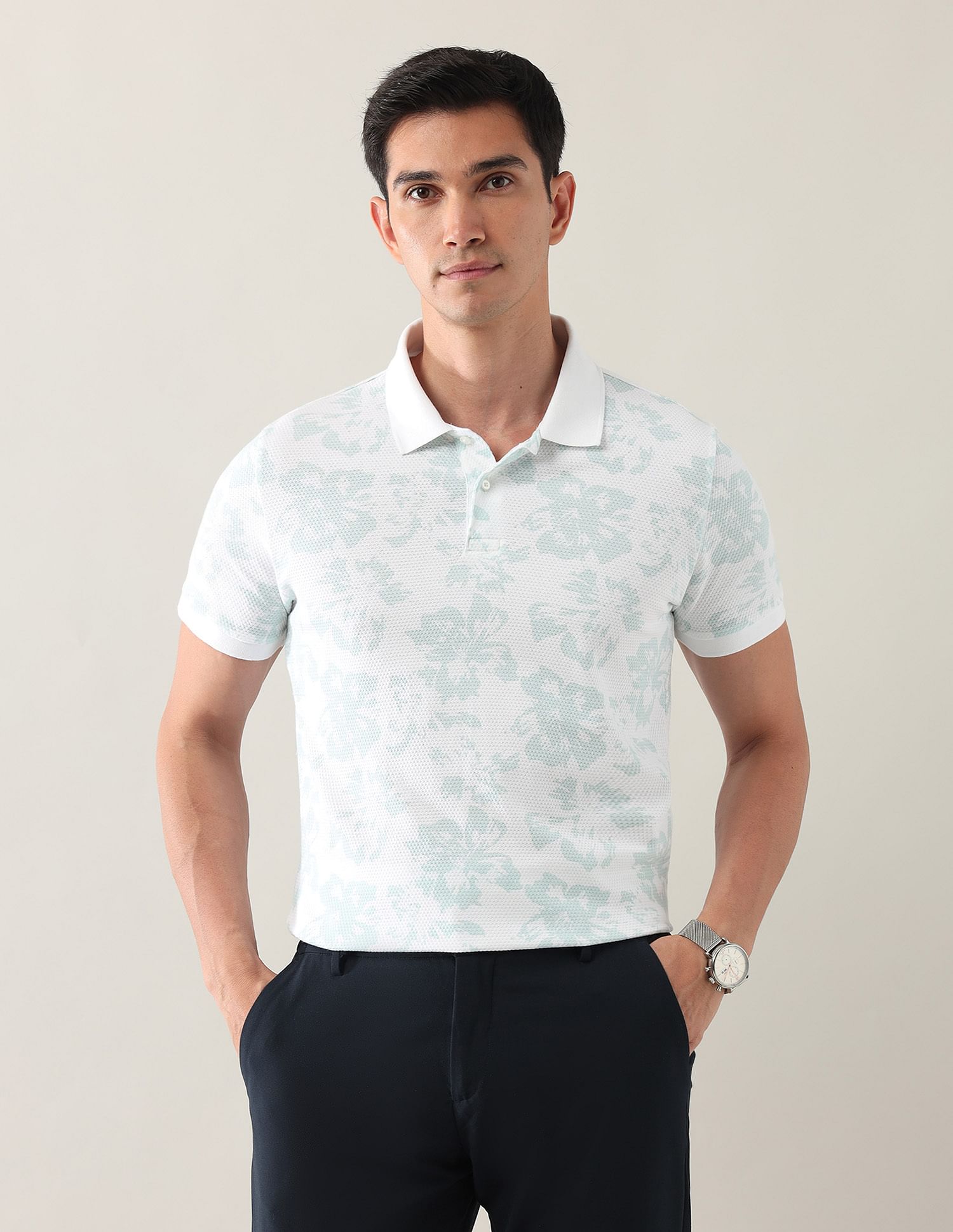 Arrow Newyork Floral Printed Regular Fit Polo Shirt