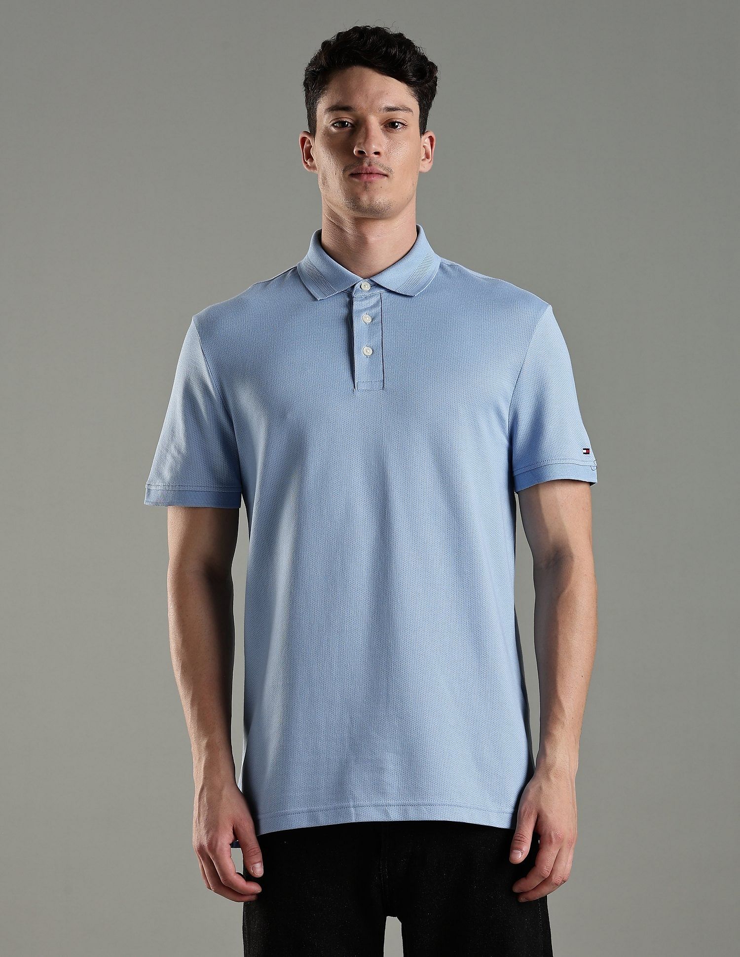 Tommy Hilfiger Solid Regular Fit Cotton Polo T-Shirt