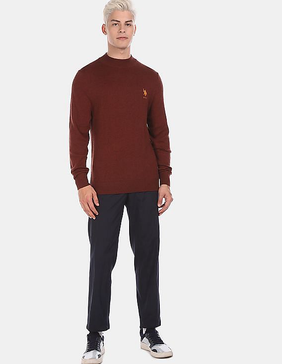 U.S. Polo Assn. High Neck Solid Sweater