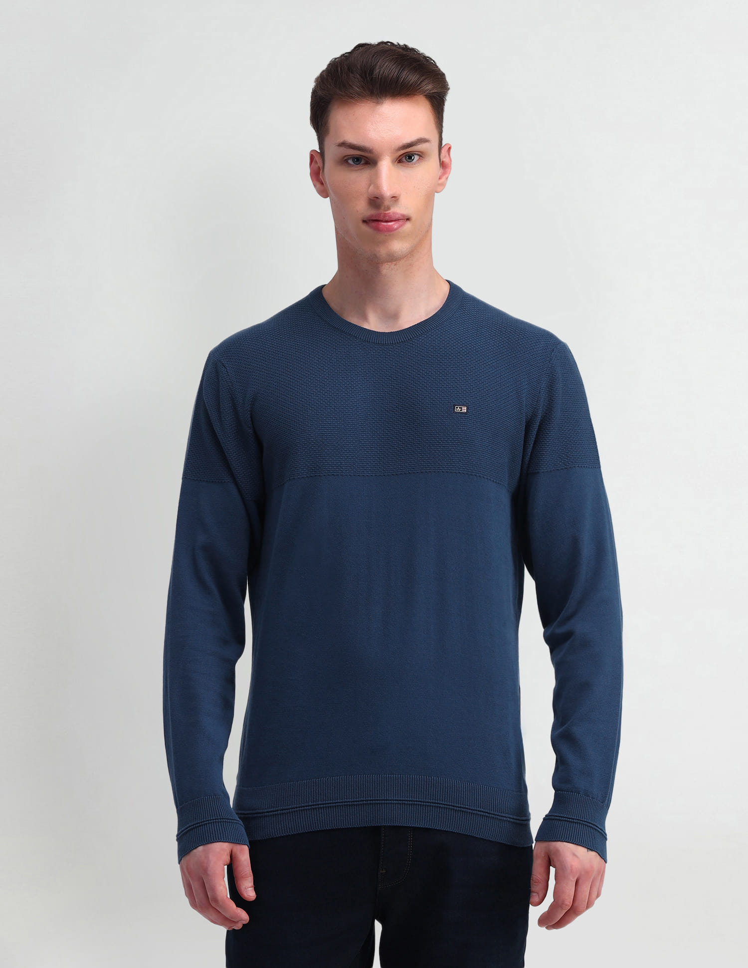 Buy Arrow Sport Crew Neck Textured Sweater - NNNOW.com
