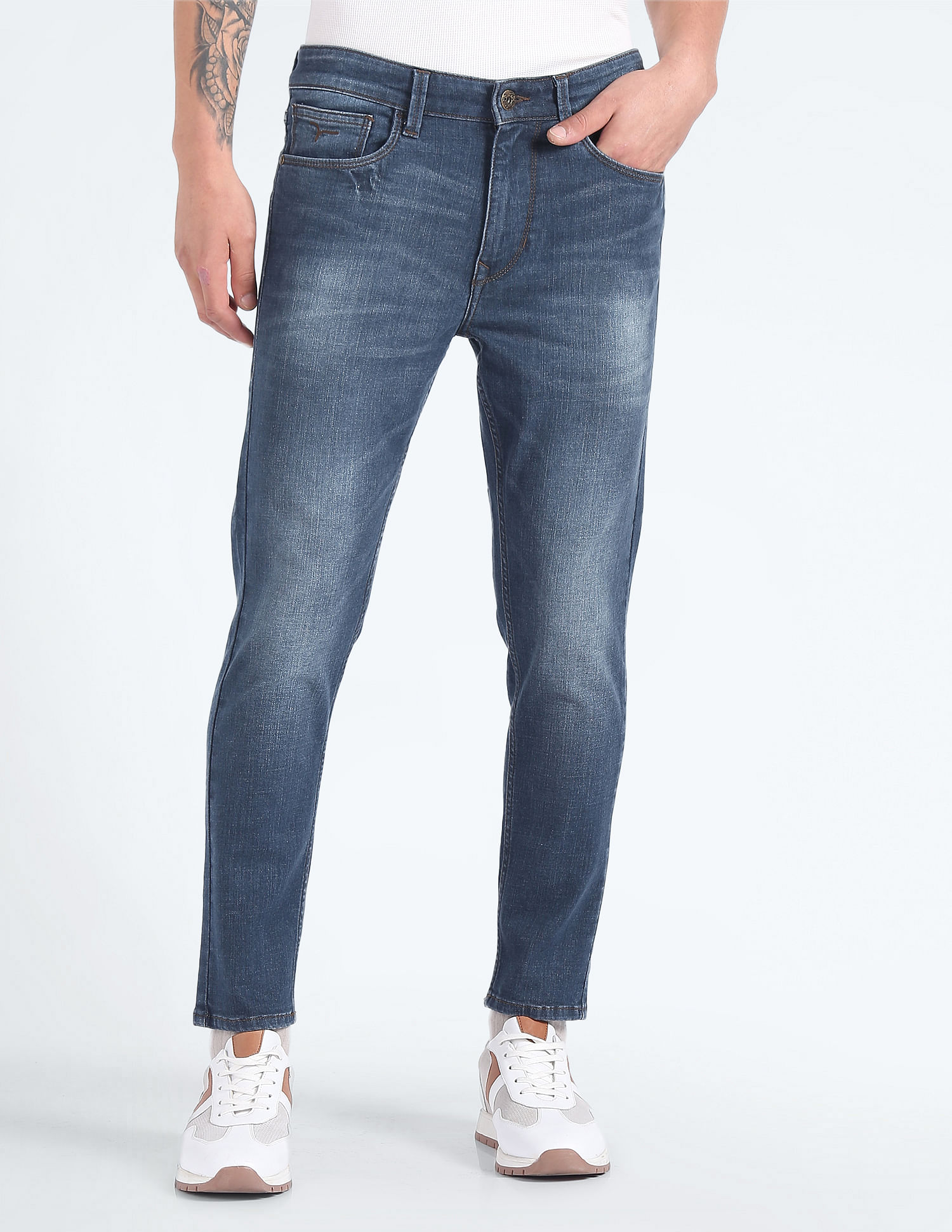 Flying Machine Mankle Slim Fit Whiskered Jeans