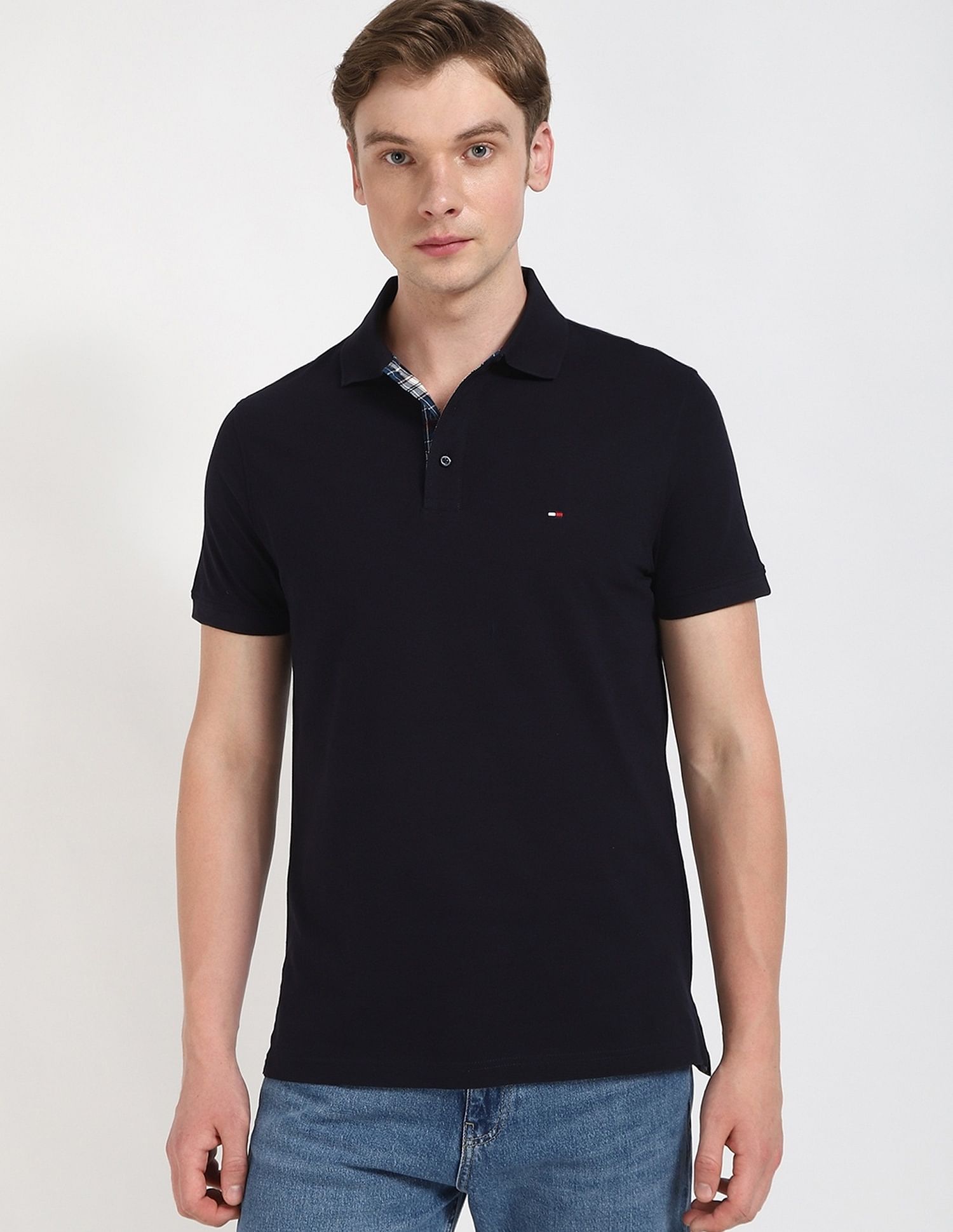 Tommy Hilfiger Solid Regular-Fit Cotton Polo Shirt