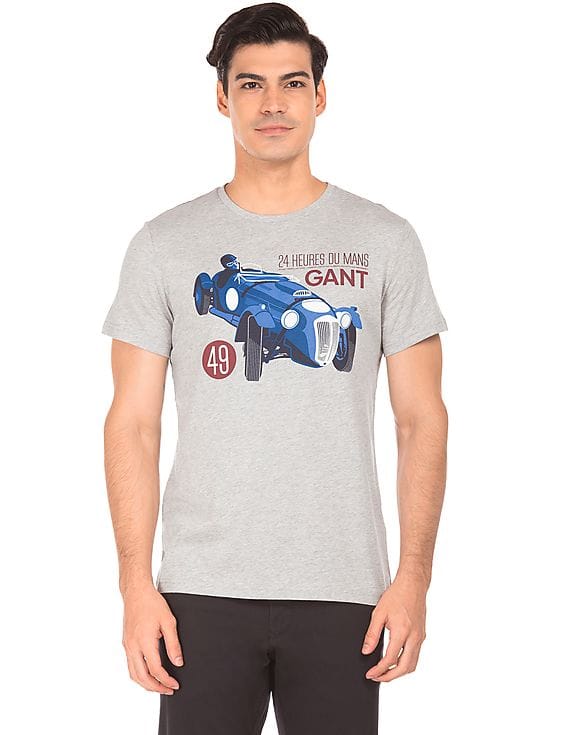 Buy Gant Men Printed Front Round Neck T 