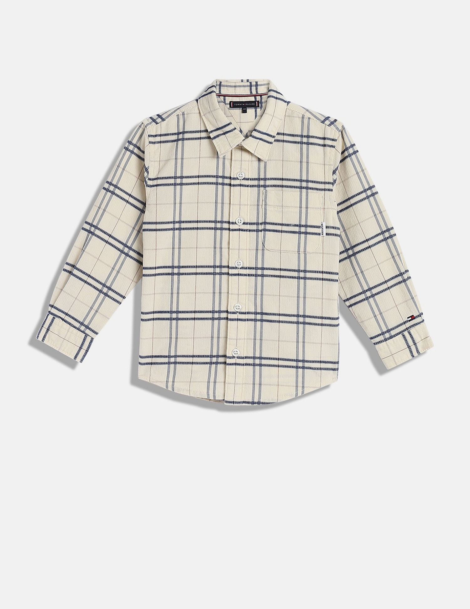 Tommy Hilfiger Kids Boys Checks Regular-Fit Cotton Shirt