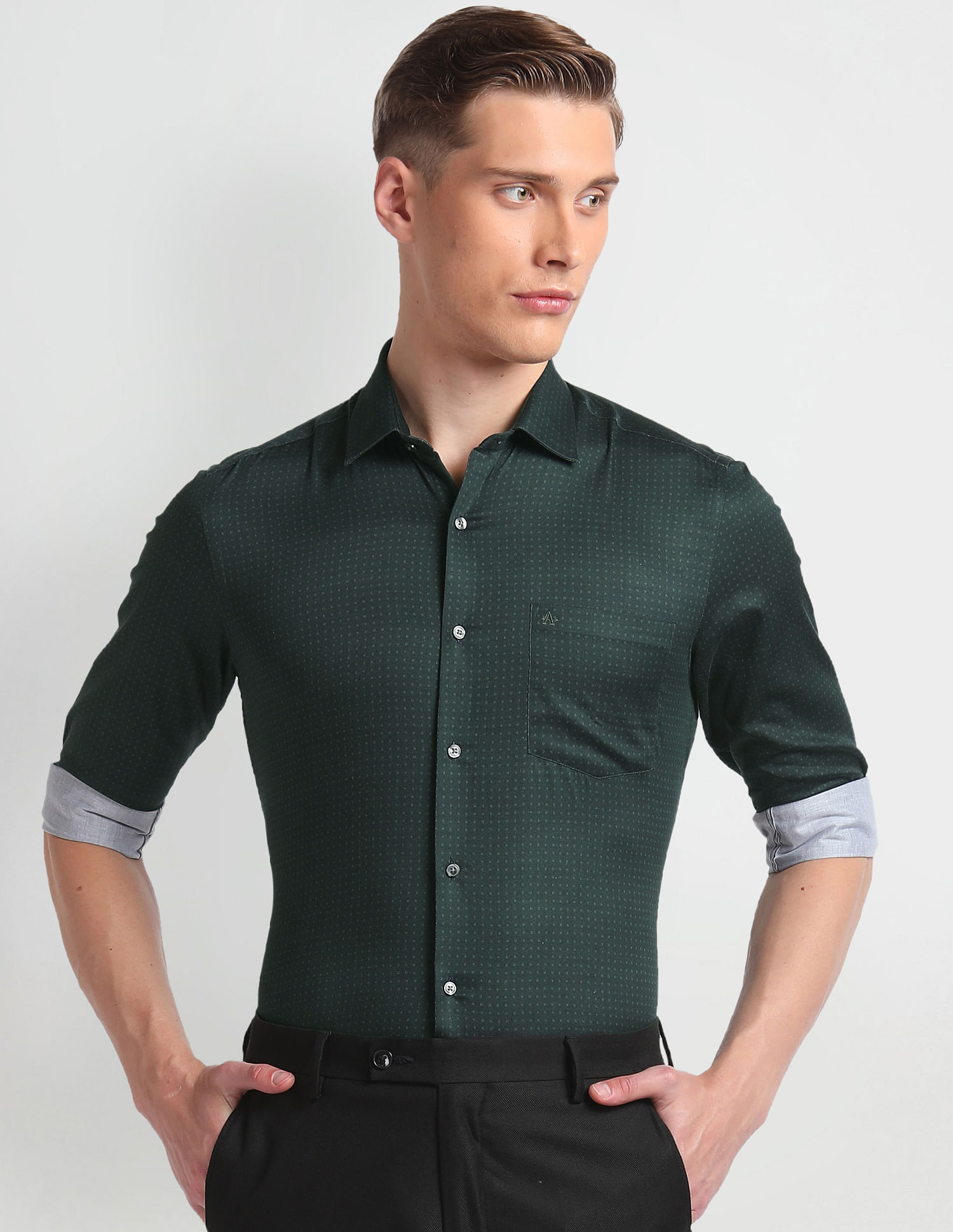 Full Sleeve Shirt Peacock Green – Odesi