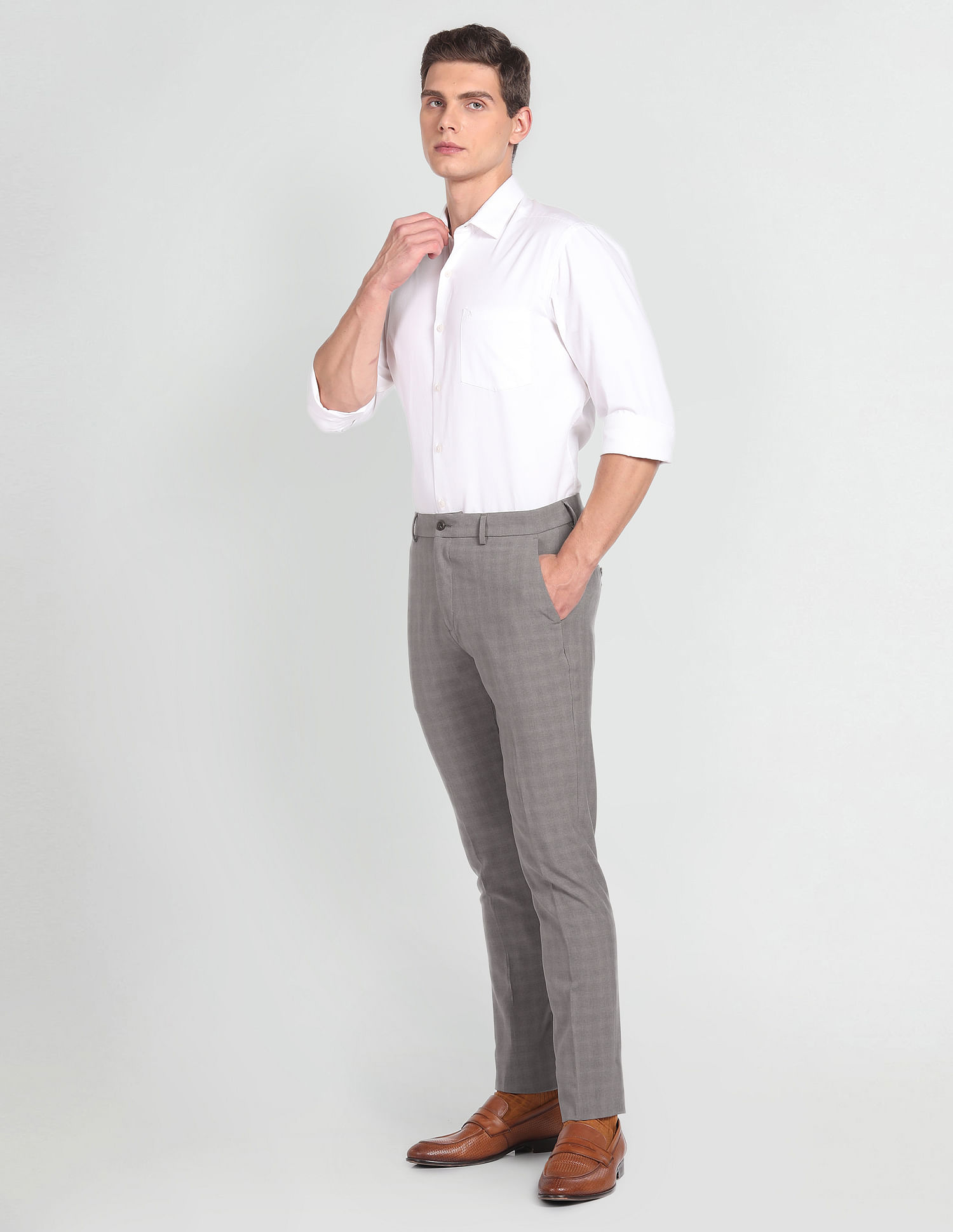 Arrow Newyork Mid Rise Dobby Trousers
