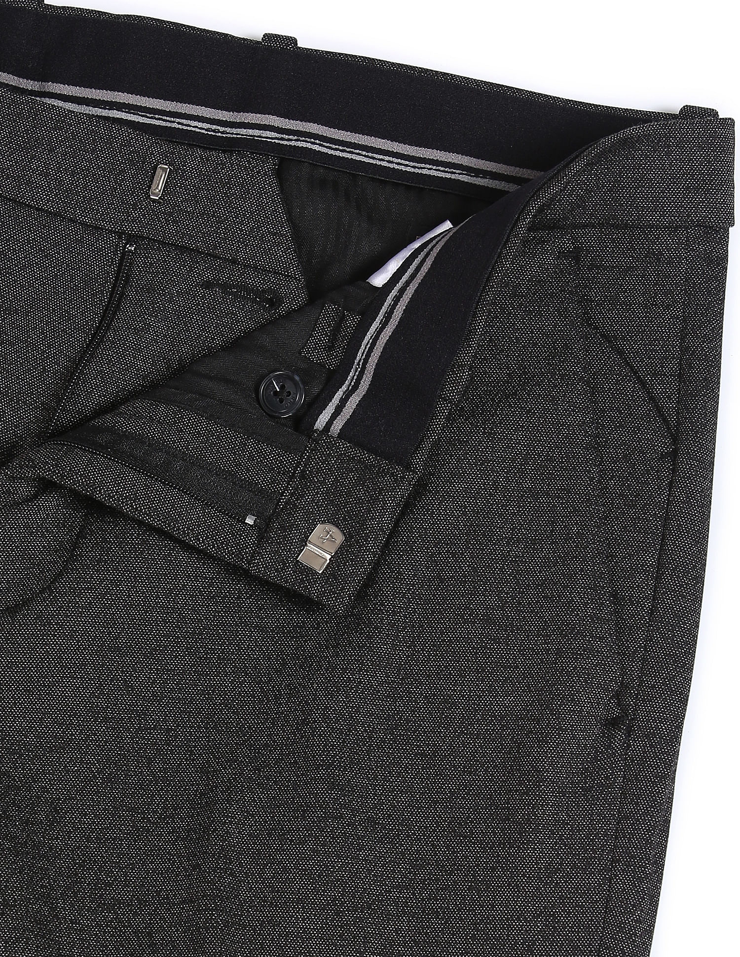 Buy Arrow Newyork Jackson Super Slim Fit Heathered Grey Trousers online