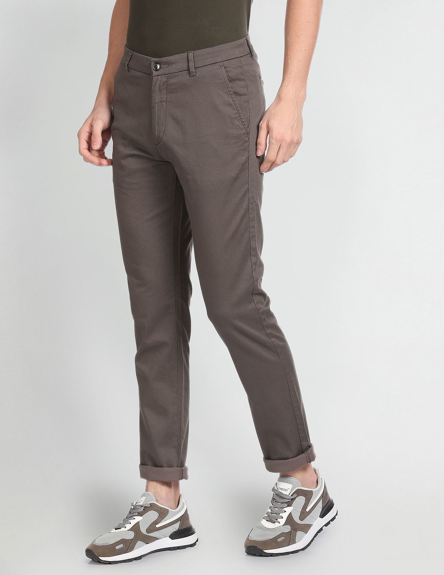 Arrow Sports Geometric Printed Low Rise Trousers
