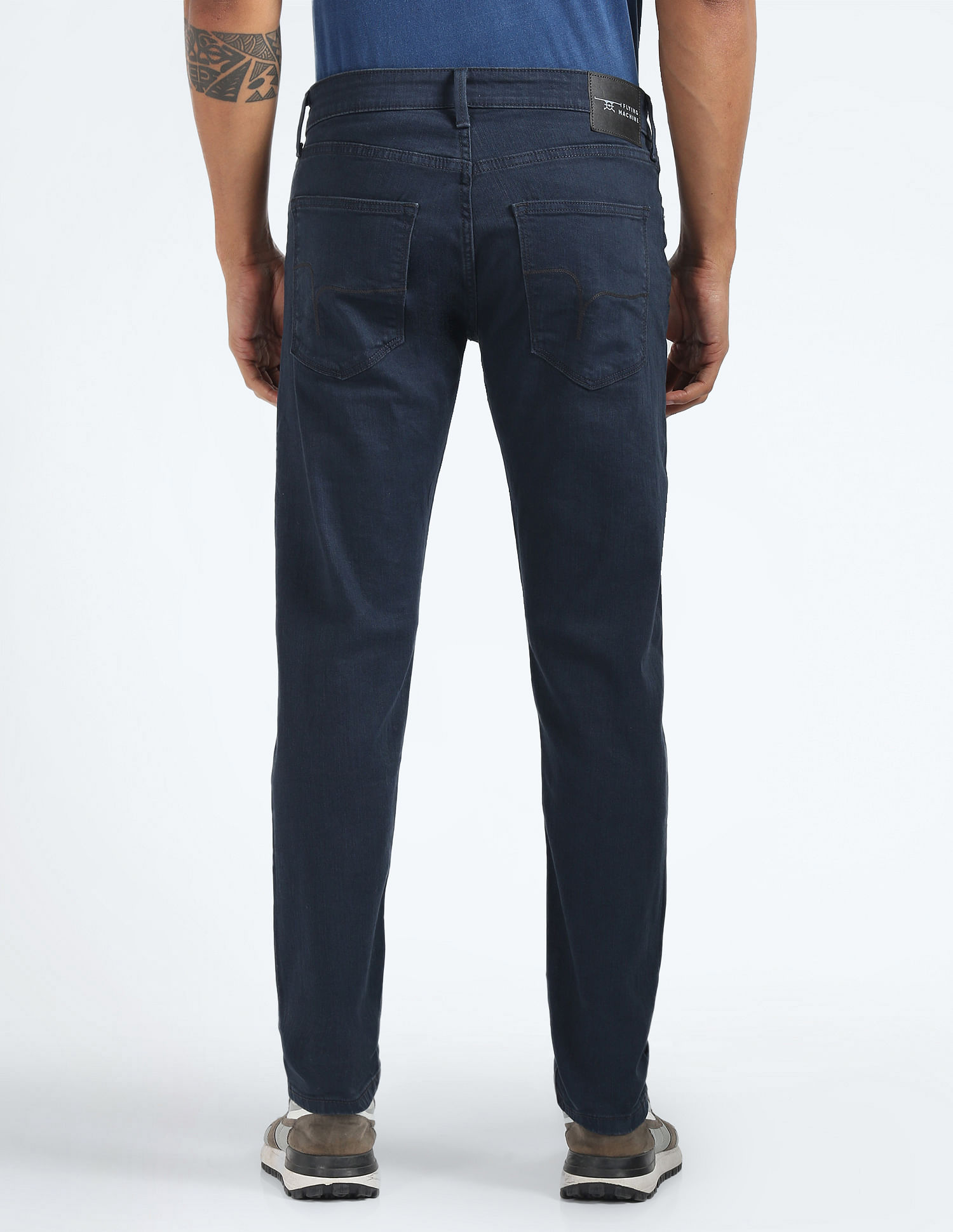 Flying Machine Slash Slim Tapered Fit Rinsed Jeans