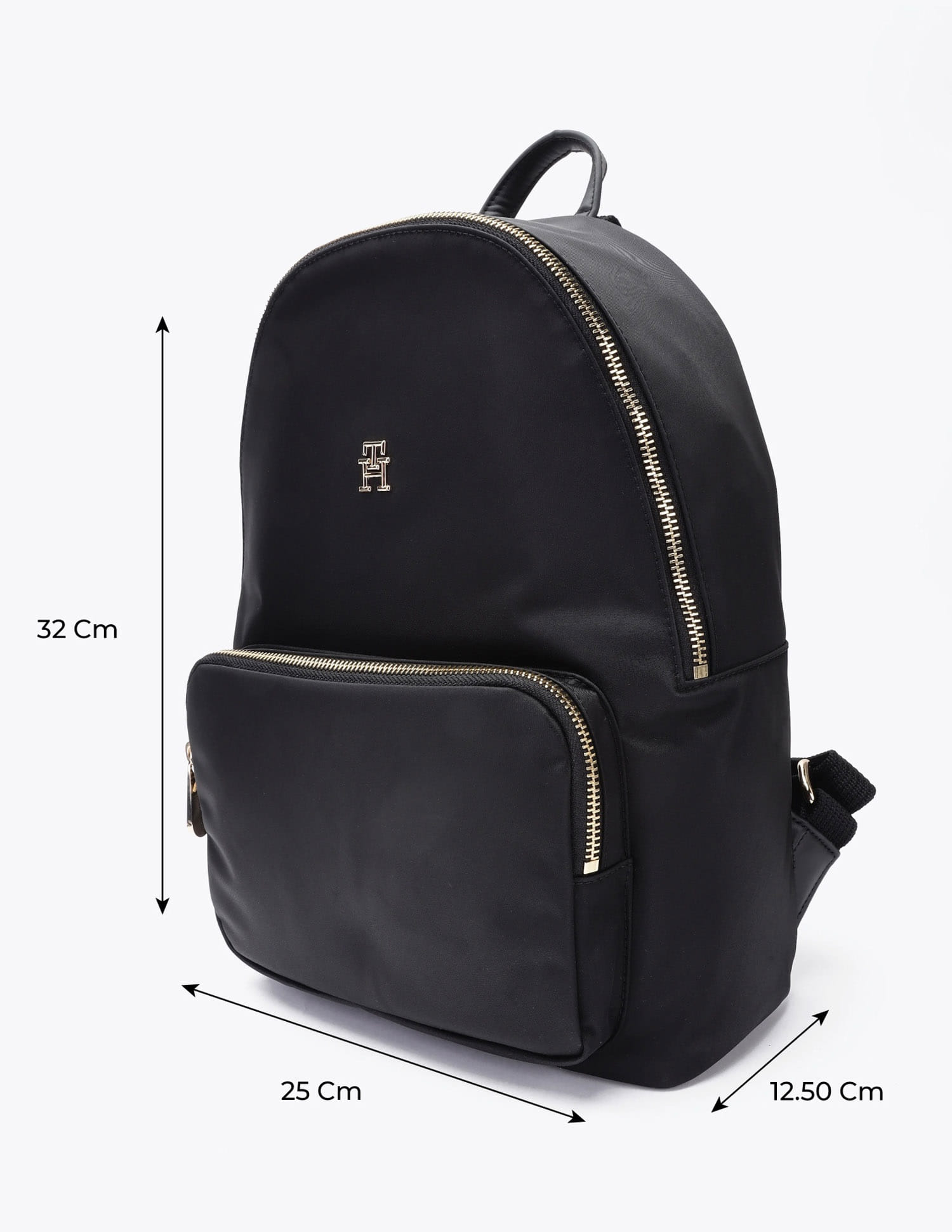 Buy Tommy Hilfiger Solid Black Nylon Backpack - NNNOW.com display picture 1