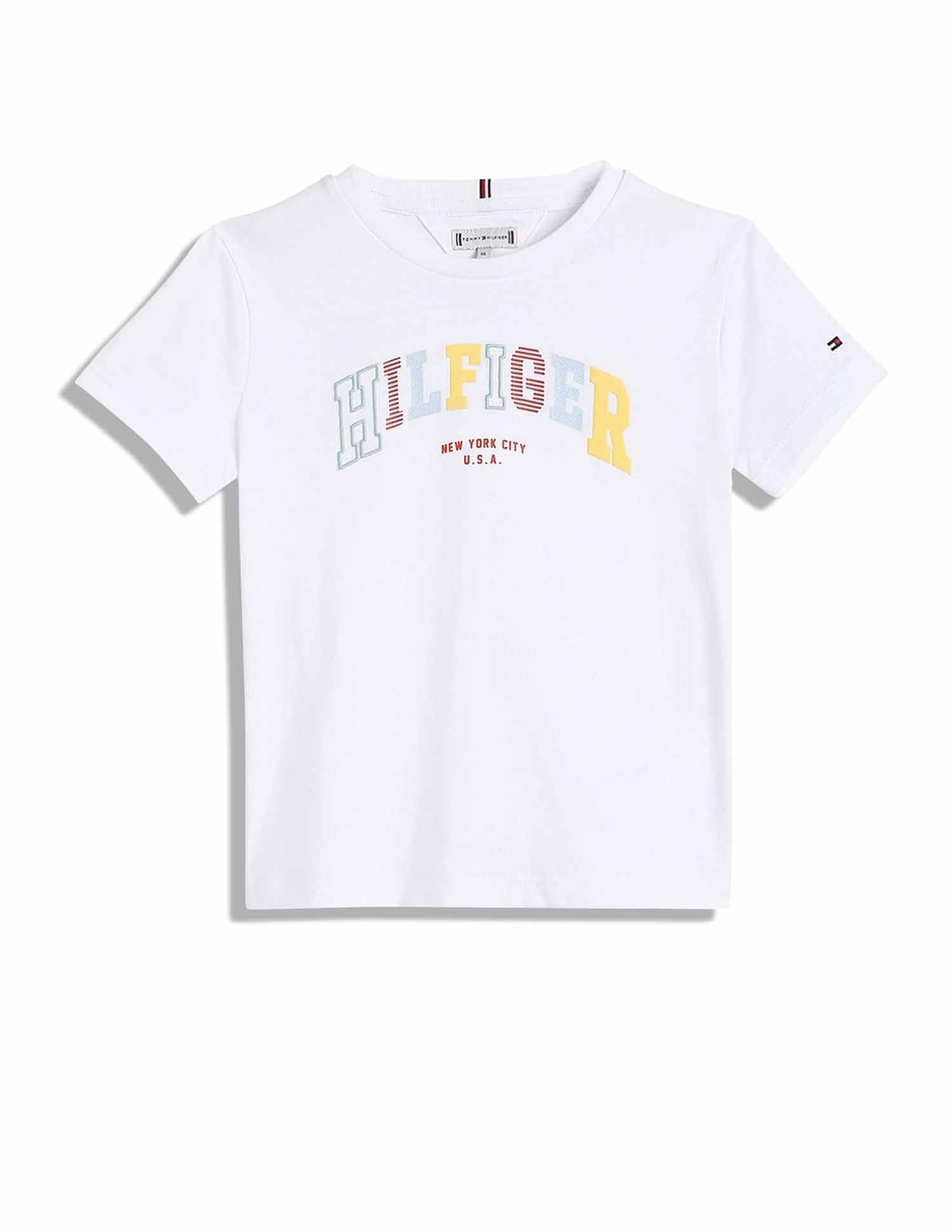 Tommy Hilfiger Kids Girls Logo Regular-Fit Cotton T-Shirt