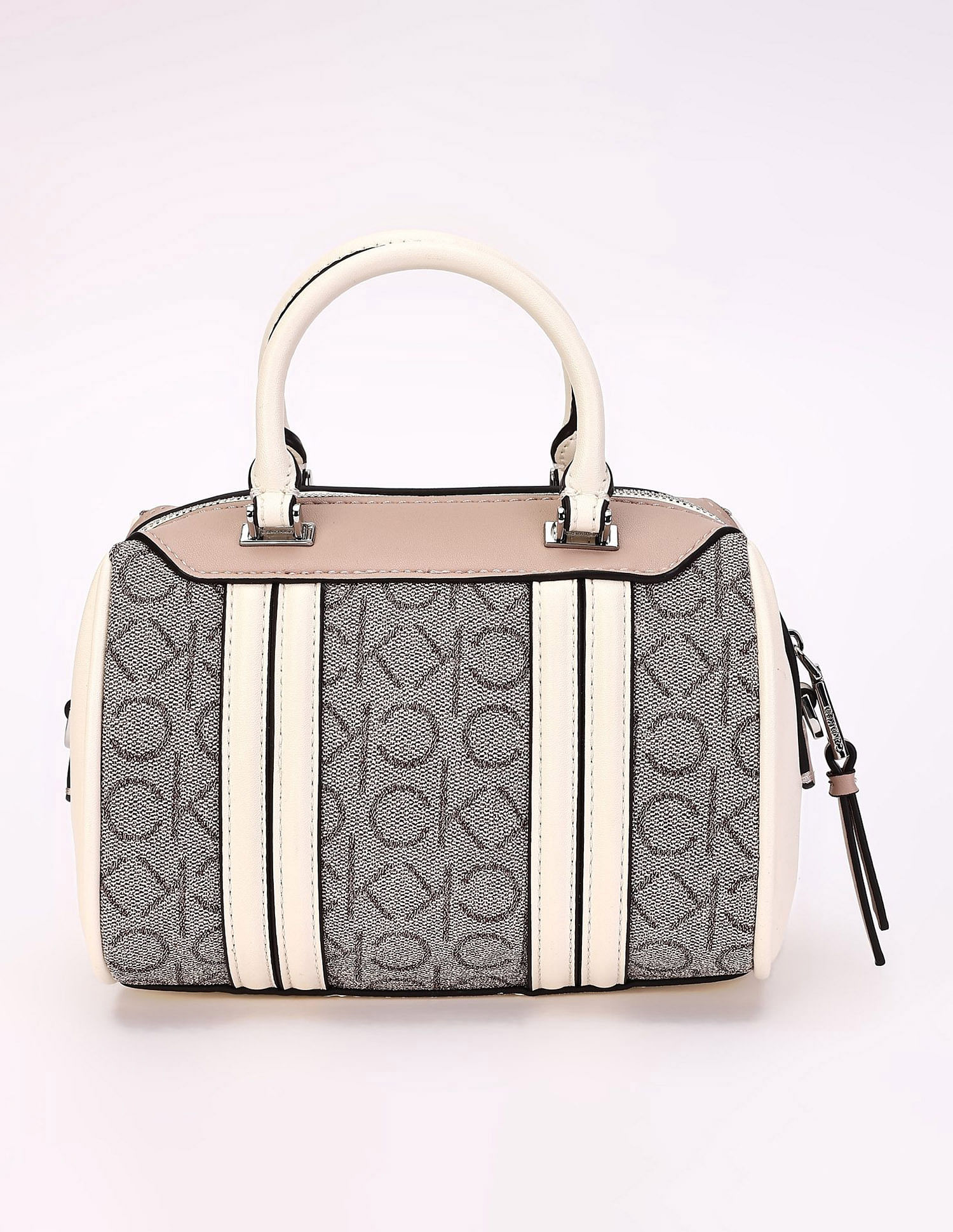 Calvin Klein Logo Beige Pvc Handbag