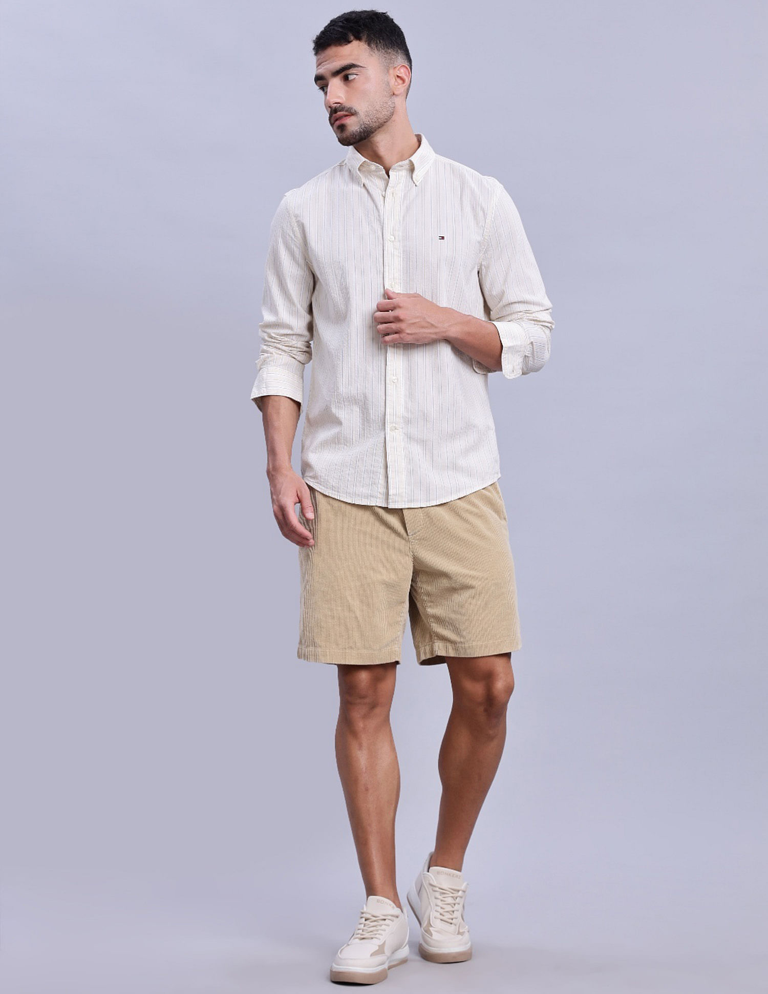 Tommy Hilfiger Striped Regular Fit Plain Woven Shirt