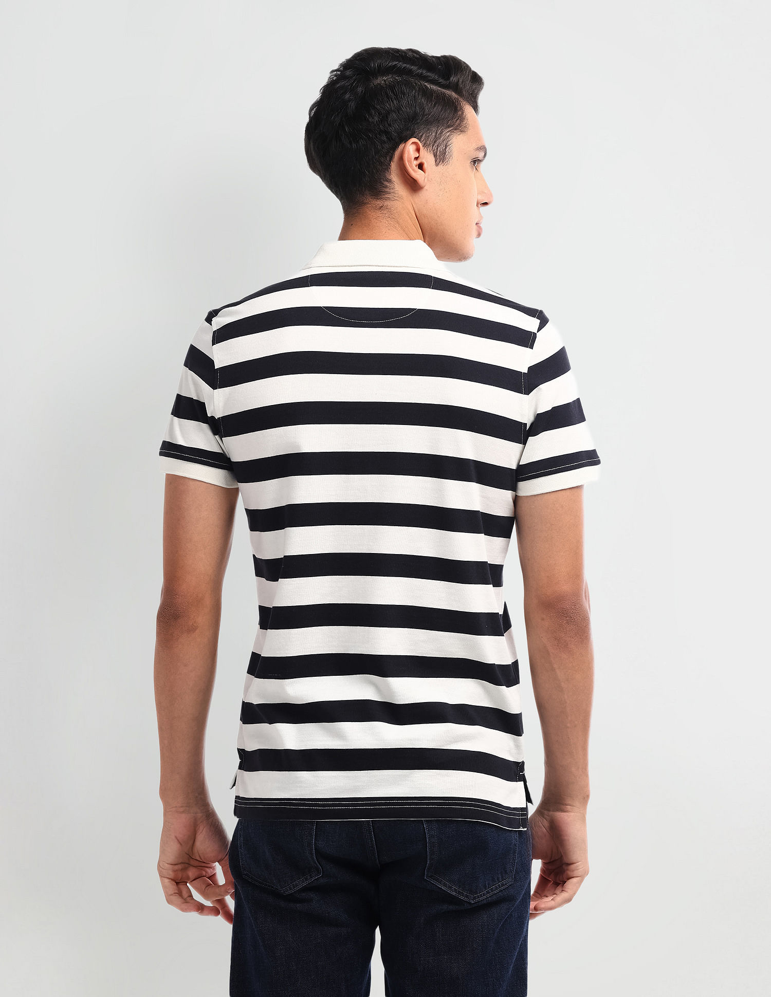 Arrow Sport Horizontal Stripe Regular Fit Polo Shirt