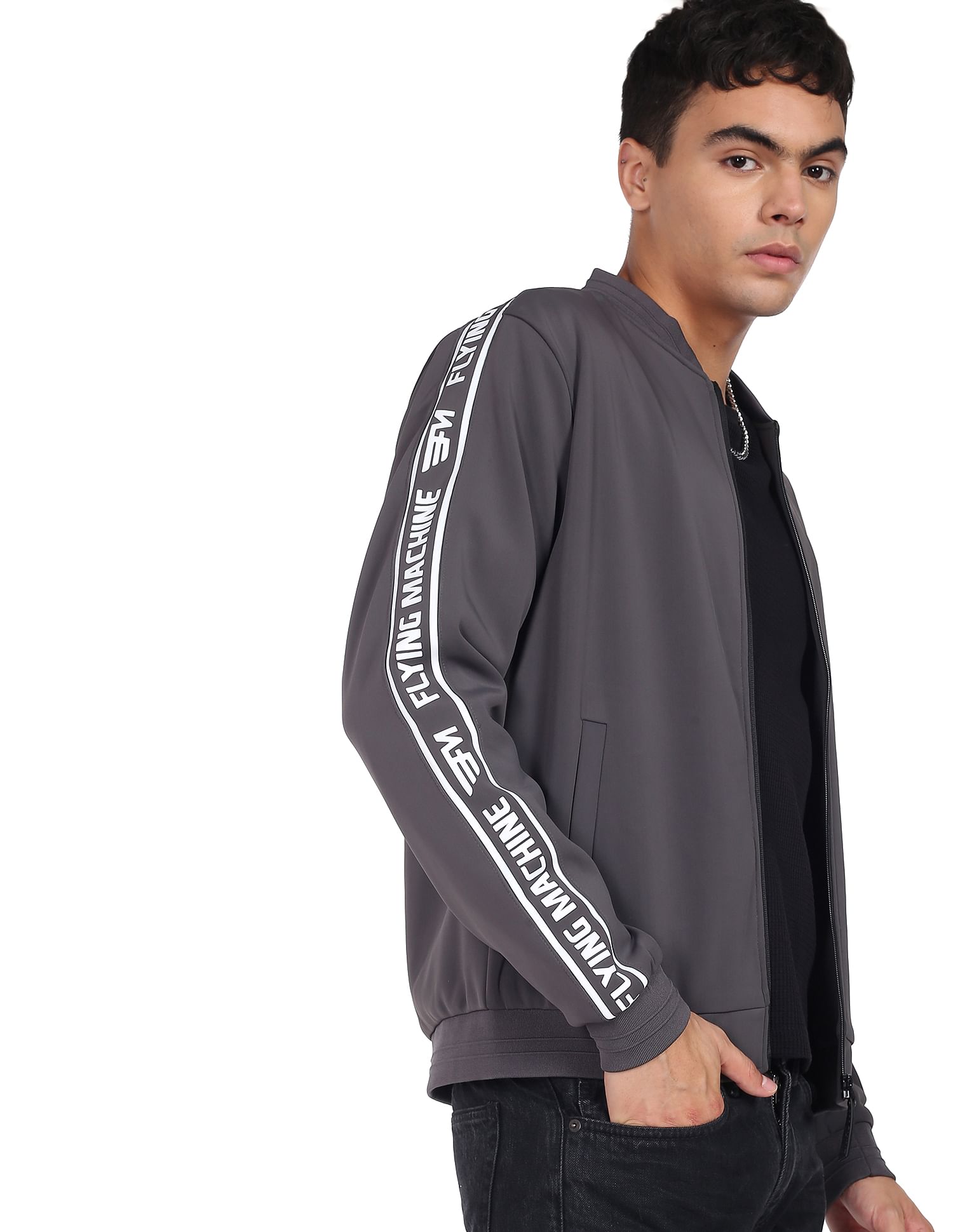 Flying Machine Brand Tape Stand Collar Jacket