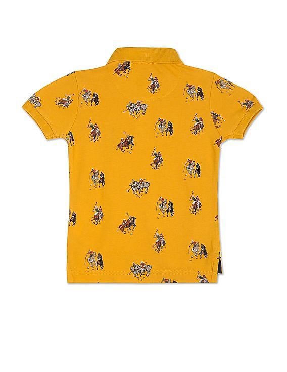 U.S. Polo Assn. Kids Pure Cotton All Over Print Polo Shirt