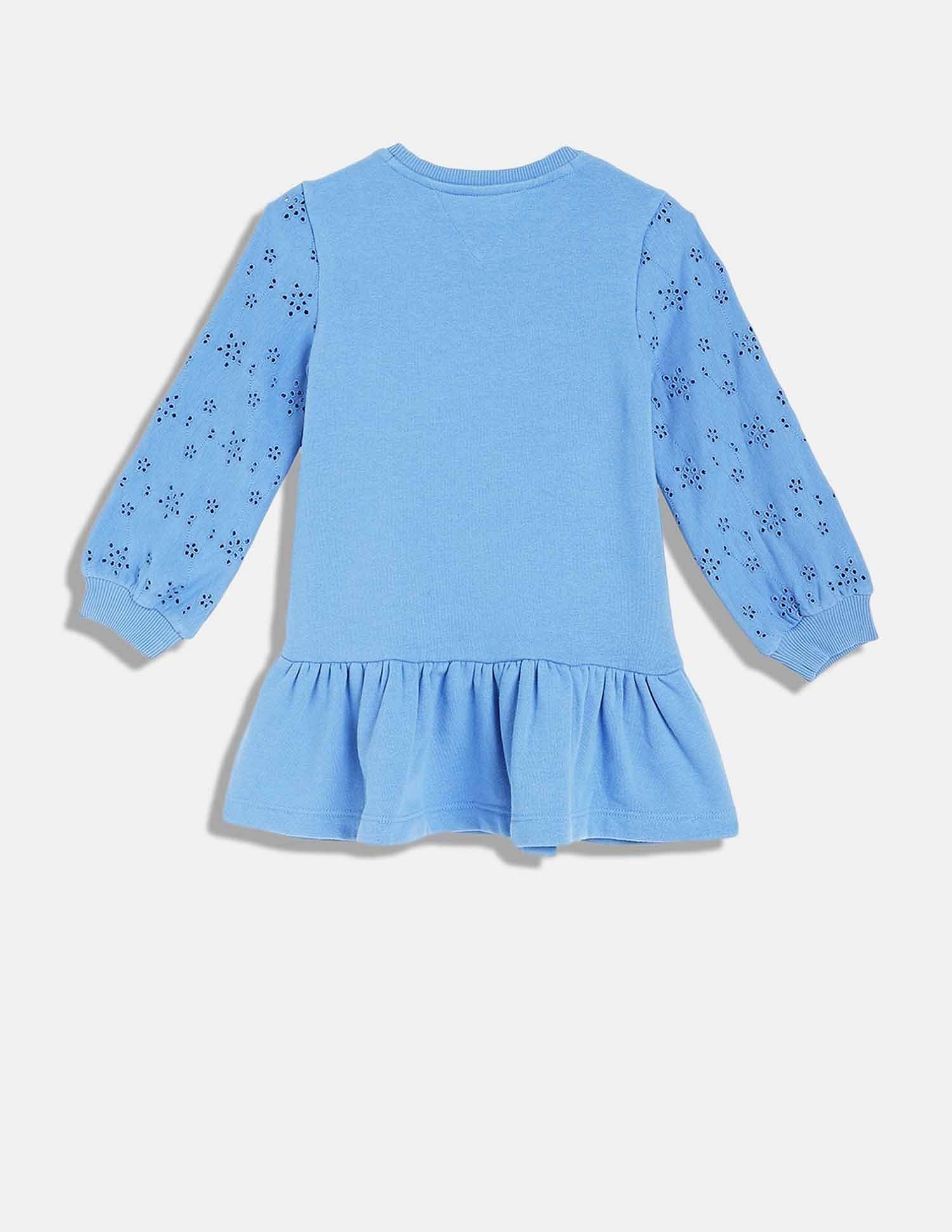 Tommy Hilfiger Kids Girls Cut-Work Relaxed-Fit Cotton Dress