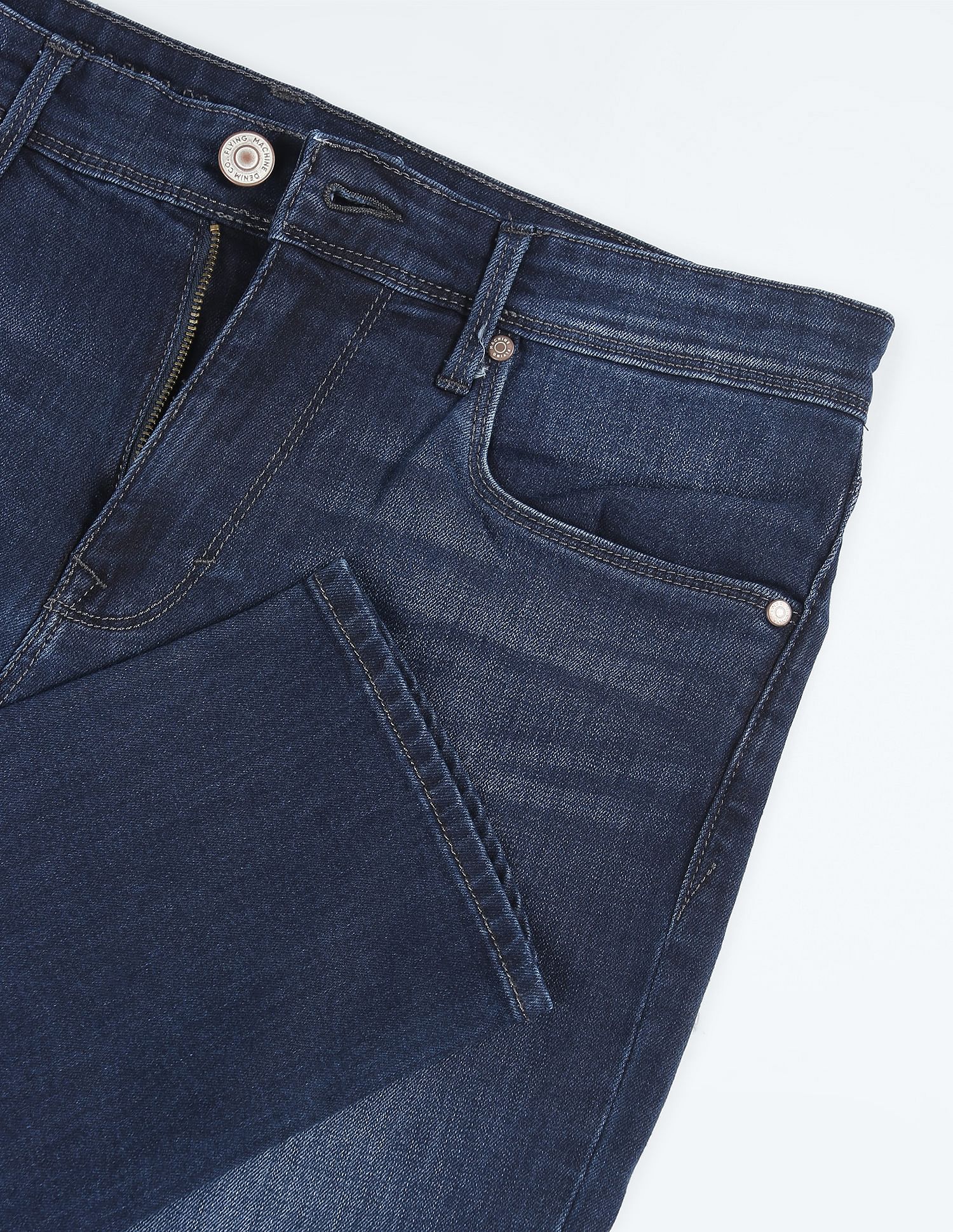 Flying Machine Slash Slim Tapered Fit Jeans