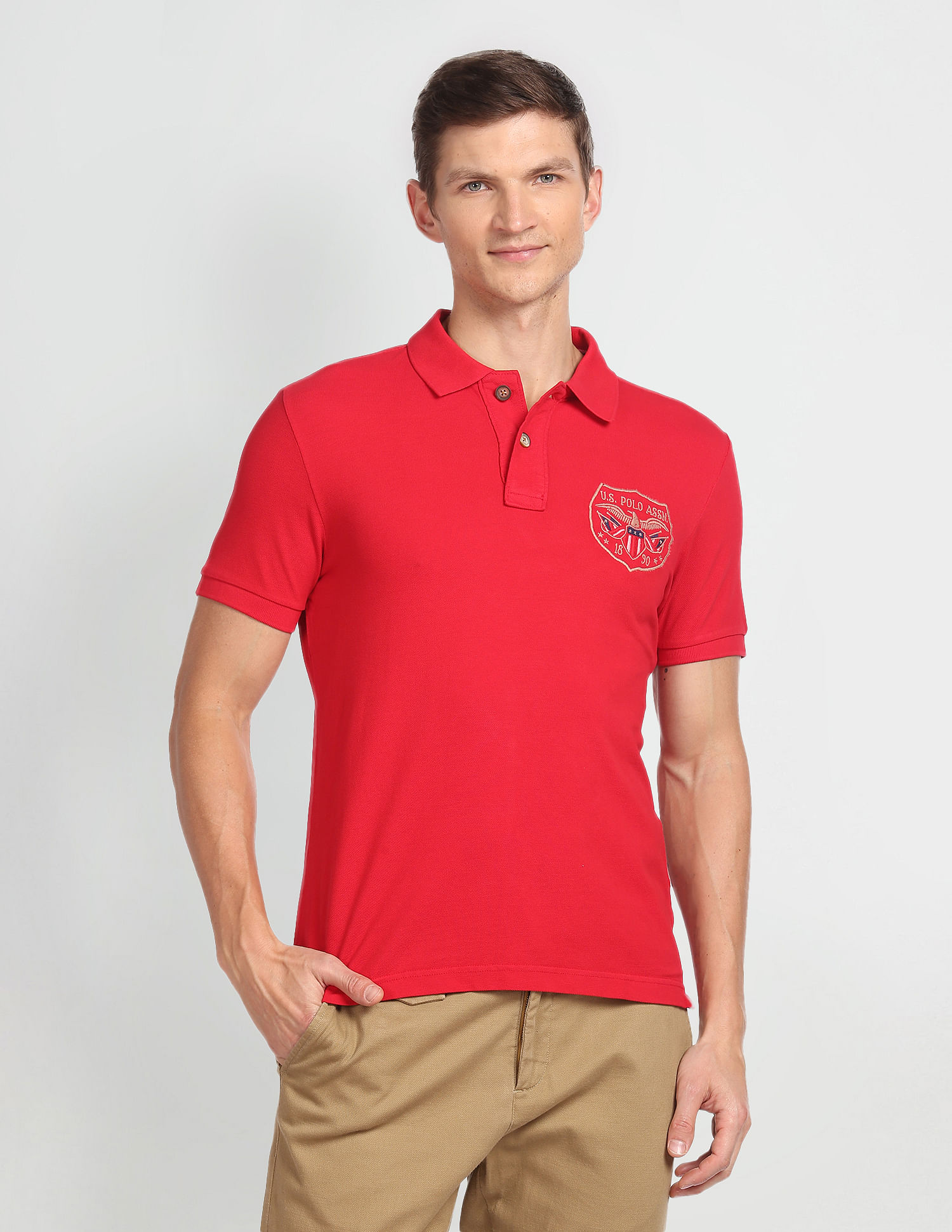 U.S. Polo Assn. Denim Co. Cotton Solid Polo Shirt