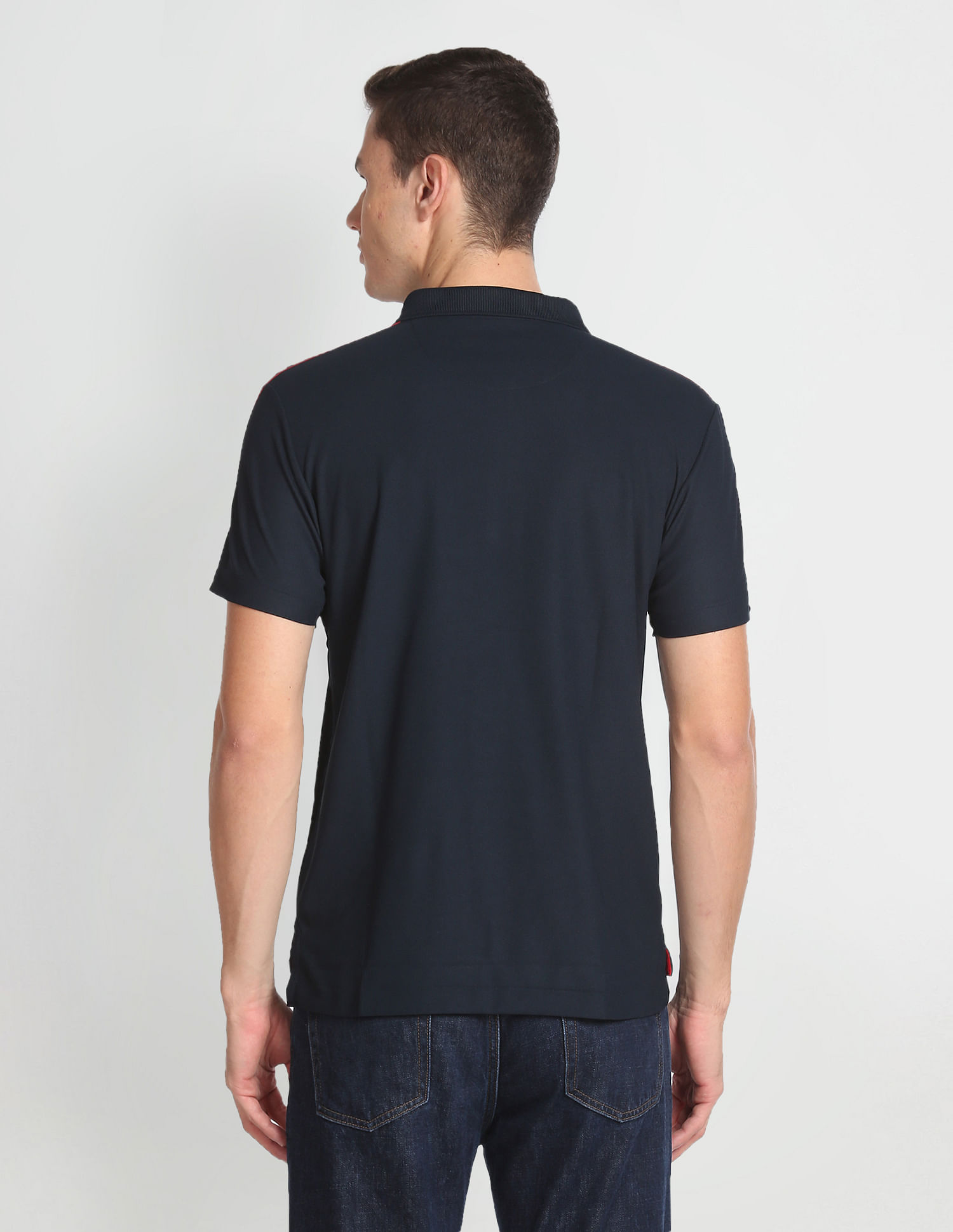 USPA Active Solid Brand Tape Polo Shirt