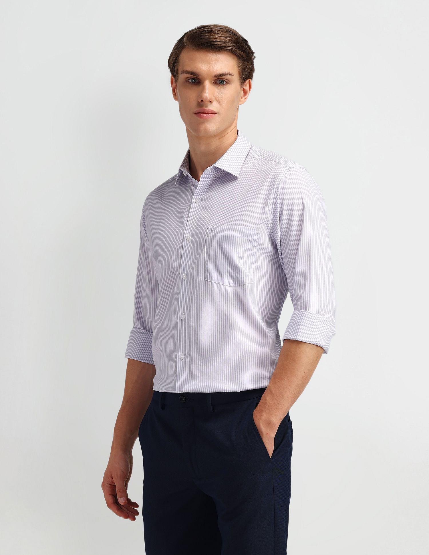 Arrow Pinstriped Slim Fit Shirt