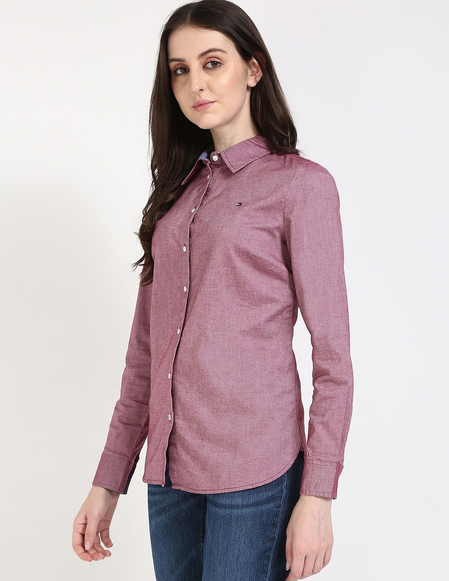 Tommy Hilfiger Solid Regular-Fit Cotton Shirt