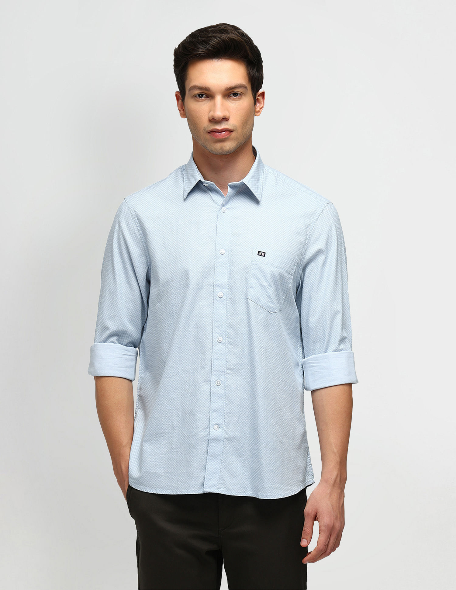 Arrow Sport Geometric Printed Herringbone Shirt