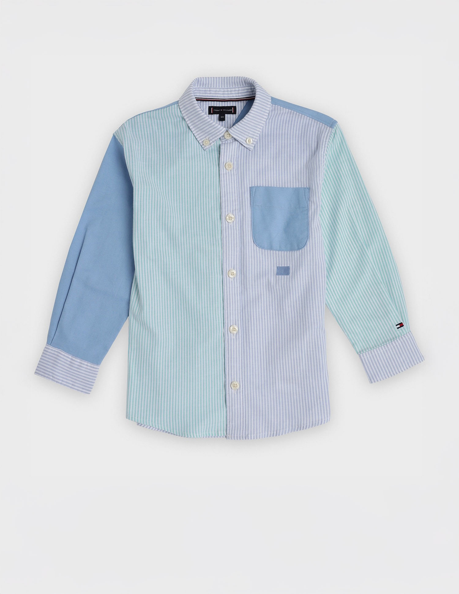 Tommy Hilfiger Kids Boys Colorblock Regular Fit Cotton Shirt
